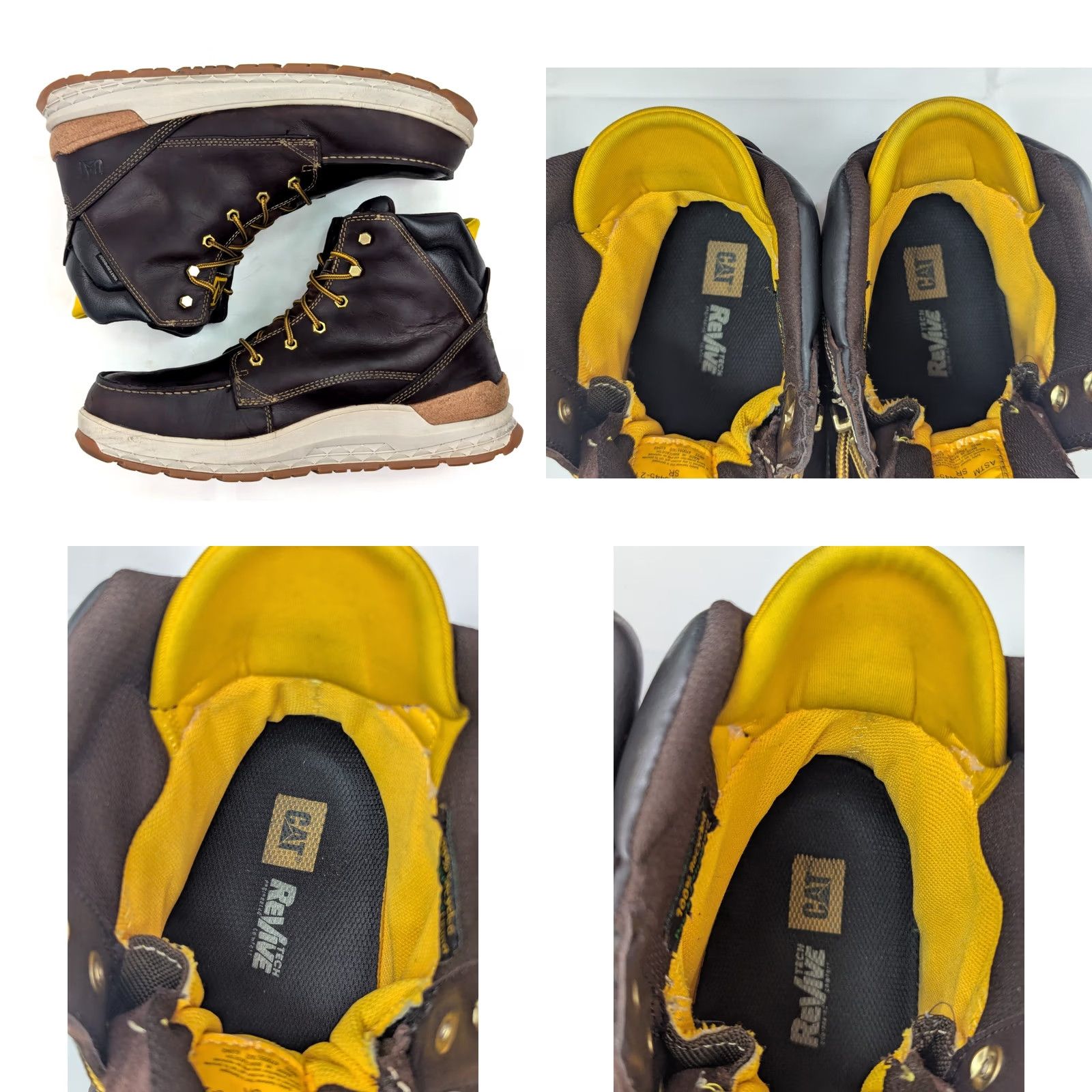 Vintage CAT Impact Waterproof Carbon Composite Toe Work Boots Mens 14 Brown Lace Up P91402 Size US 14 / EU 47 - 9 Thumbnail