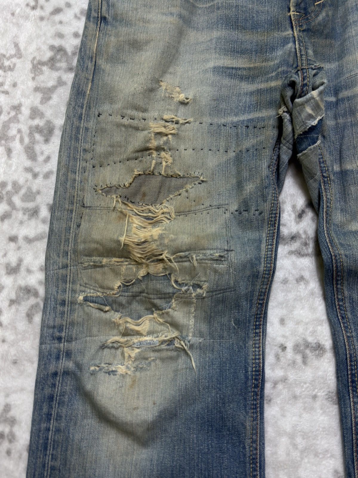 Edwin Vintage Edwin Distressed Mud Wash Denim Jeans Size US 33 - 7 Thumbnail