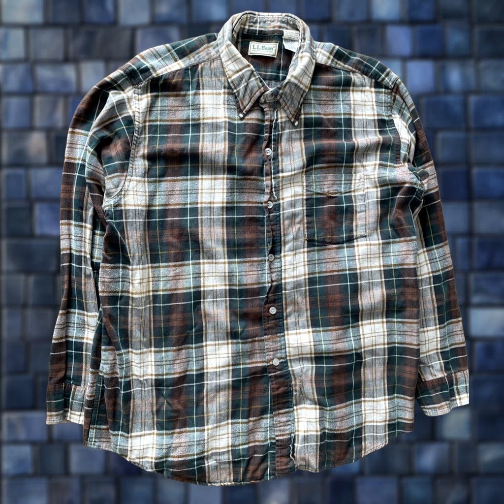 Vintage VINTAGE L.L. Bean Flannel Shirt Mens XL Plaid Button-Down Long Sleeve Work 90s USA Size US XL / EU 56 / 4 - 1 Thumbnail