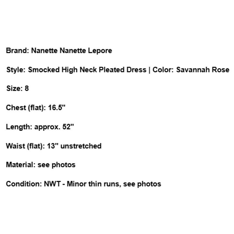Nanette Lepore NWT Nanette Lepore Maxi Dress Pleated Smock High Neck Pink 8 Size M / US 6-8 / IT 42-44 - 8 Thumbnail