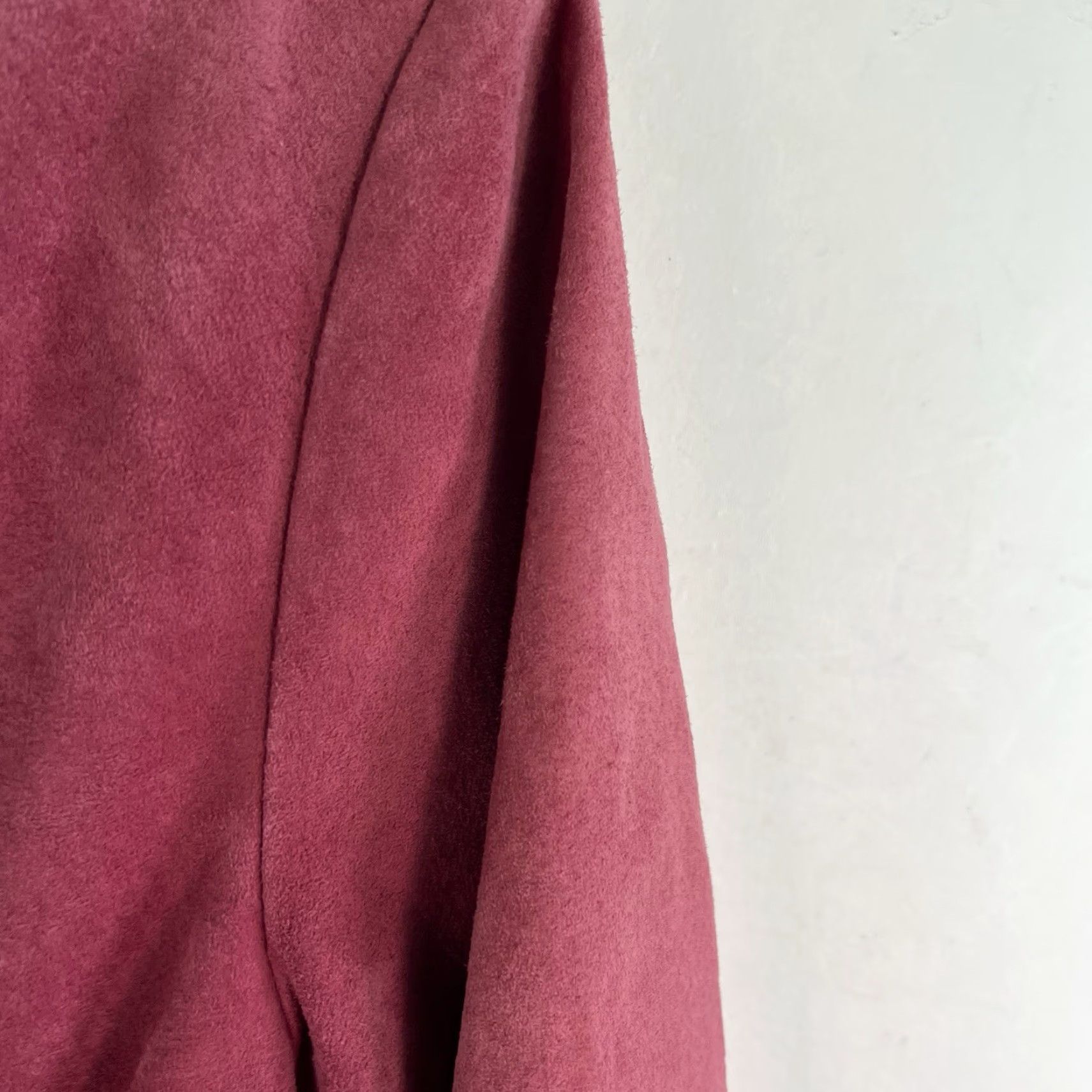 Vintage Bernardo Women's Jacket M Dusty Rose Zippered Washable Suede Leather Size M / US 6-8 / IT 42-44 - 2 Thumbnail