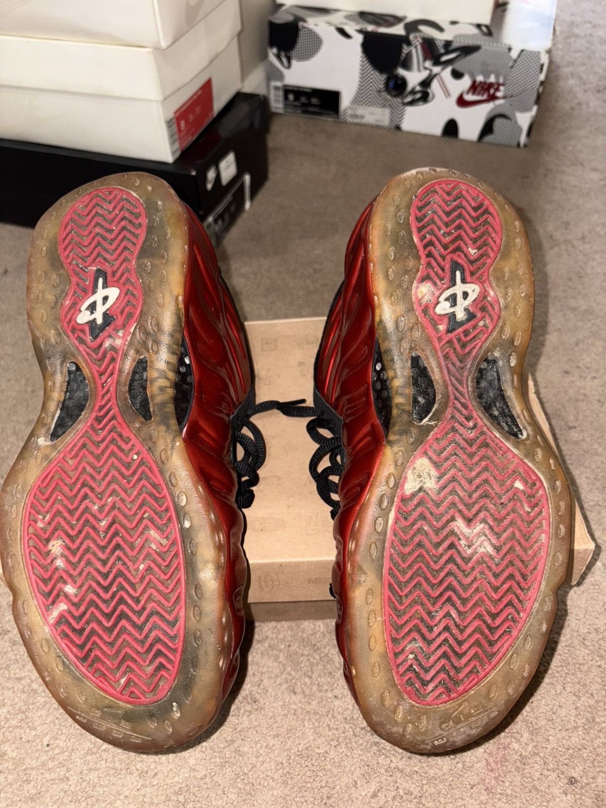 Nike Metallic Red Nike Air Foamposite Size US 9 / EU 42 - 5 Thumbnail
