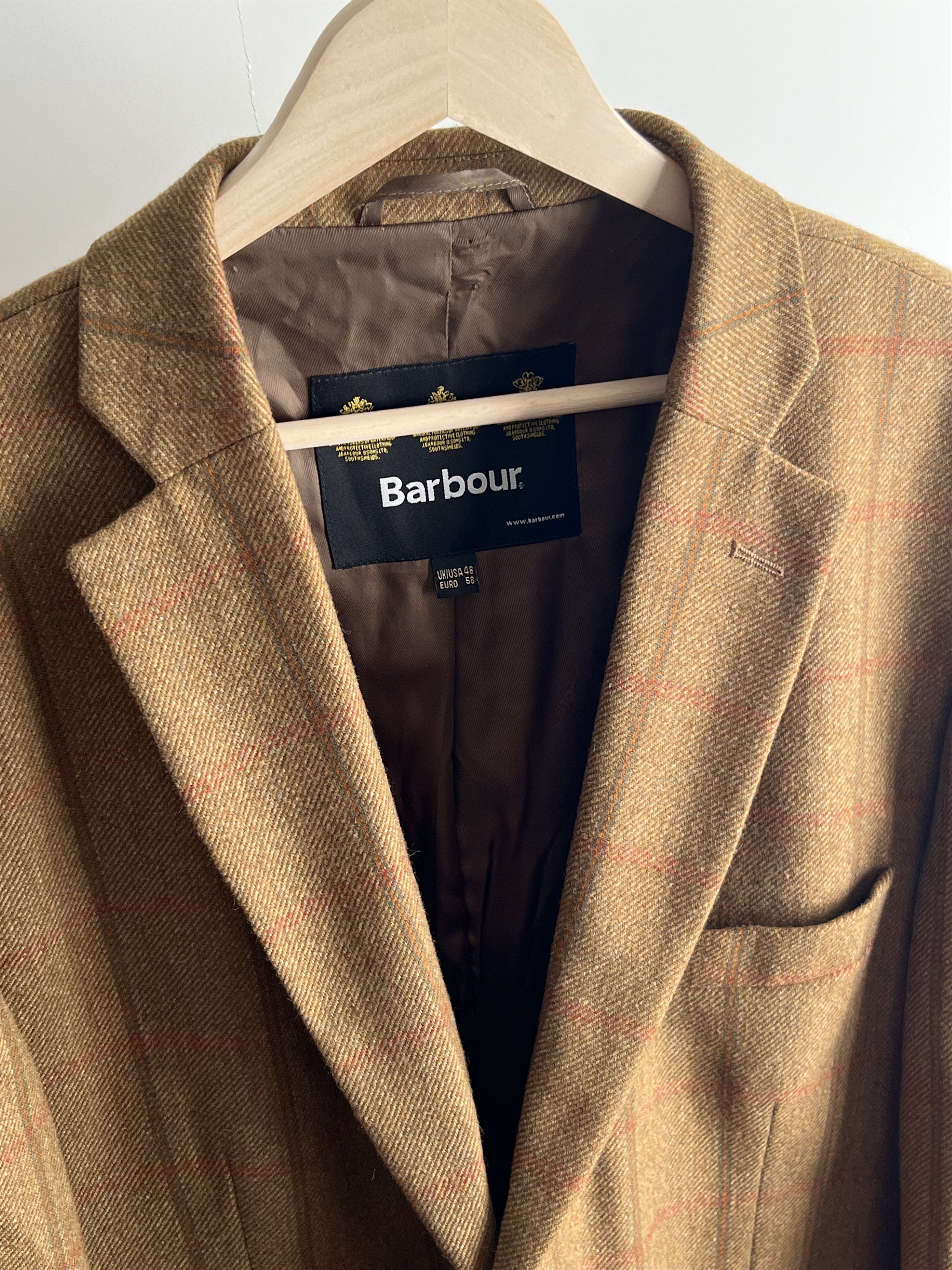 Barbour Vintage Barbour Tweed Wool Blazer Classic British Heritage Size 48R - 5 Thumbnail