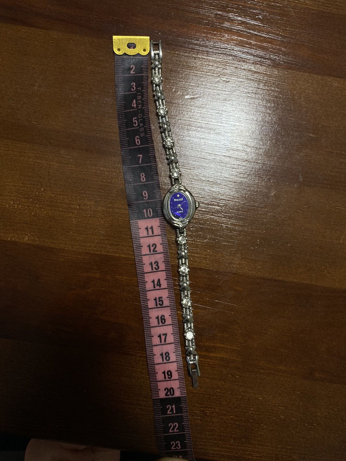 Jewelry × Vintage Swiss Gold Watch with Purple Dial & Crystals Size ONE SIZE - 14 Thumbnail