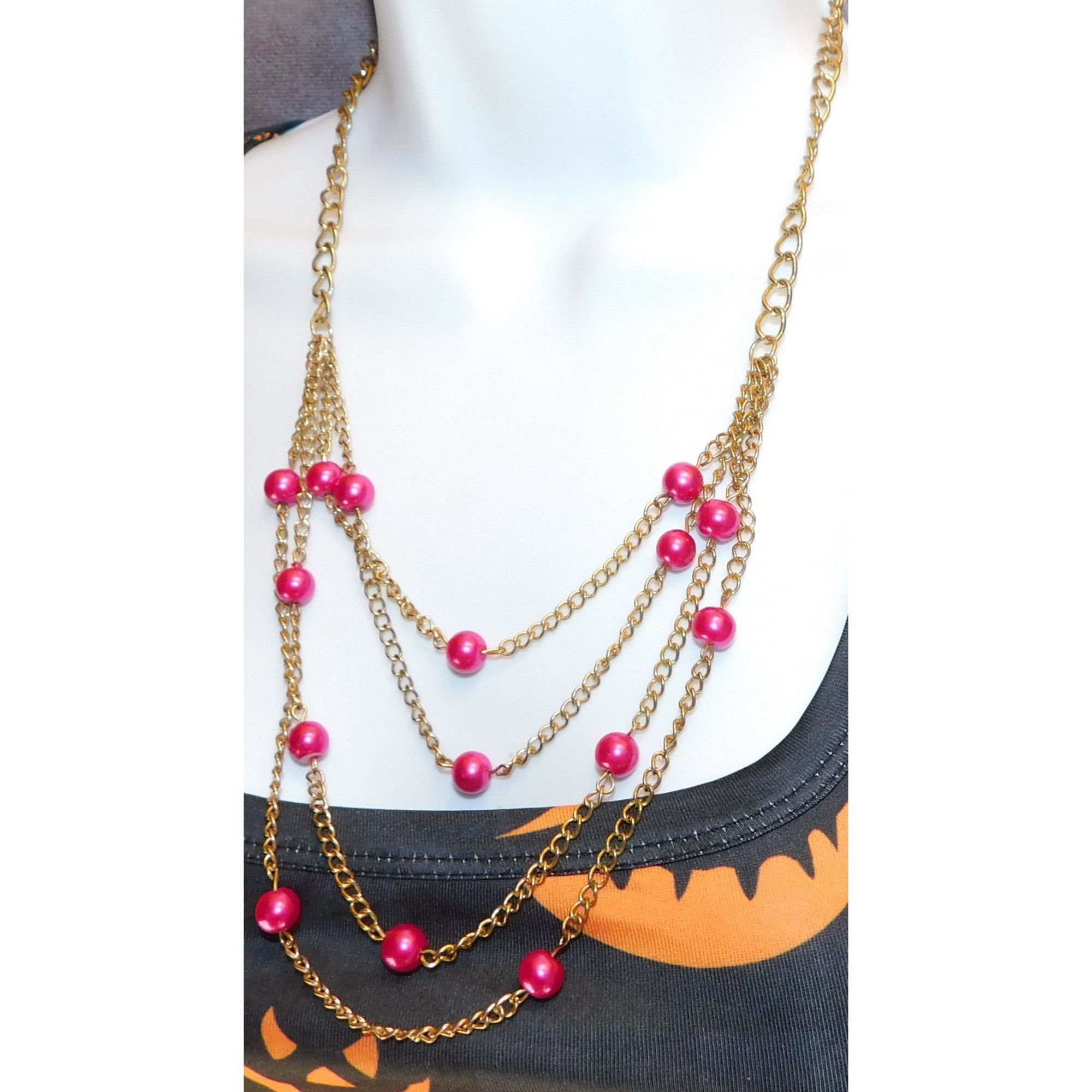 Other Pink And Gold Cascade Necklace Size ONE SIZE - 4 Thumbnail