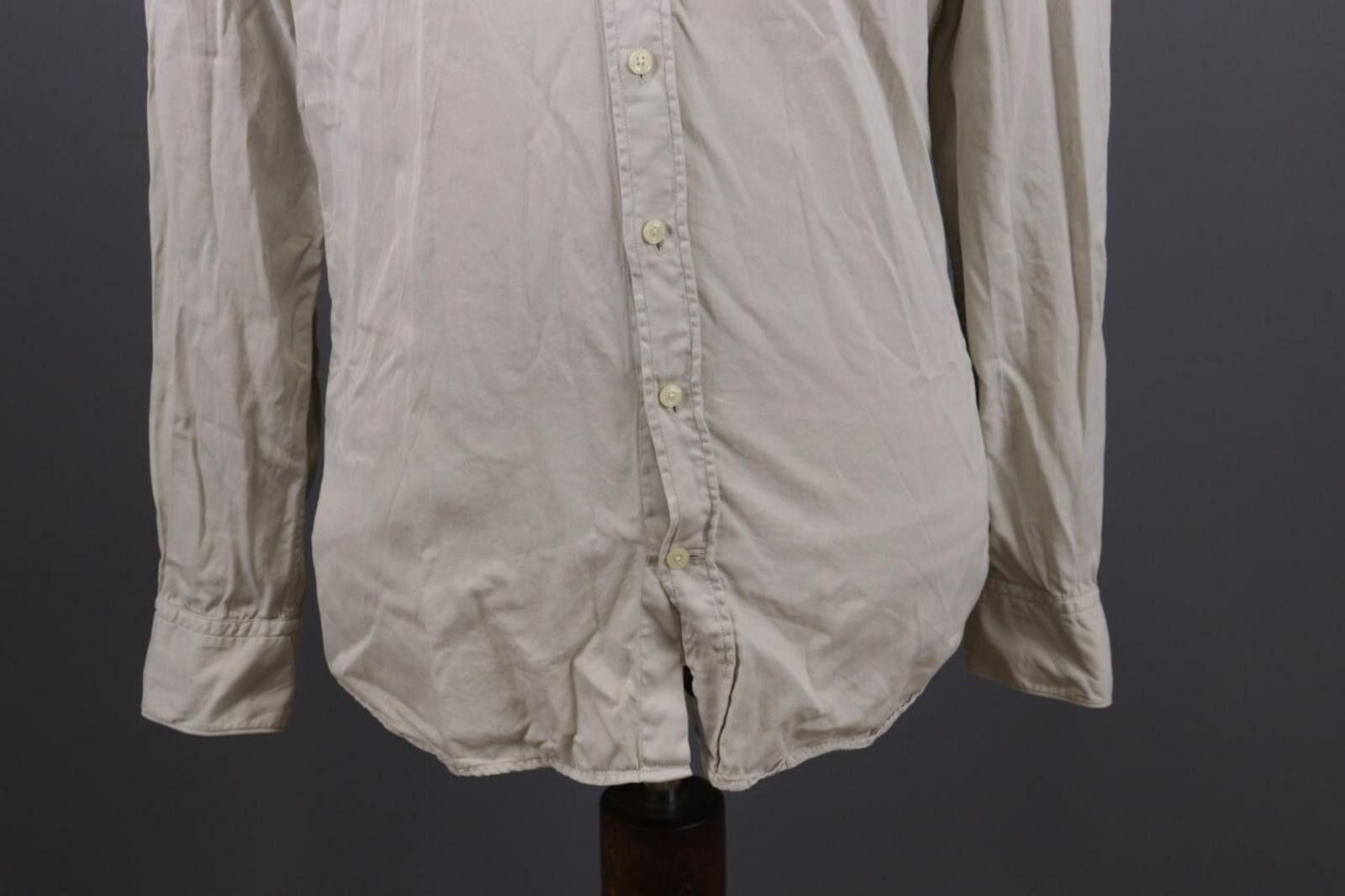 Designer Hackett London Slim Fit Beige Button Down Shirt Size M Size US M / EU 48-50 / 2 - 3 Thumbnail