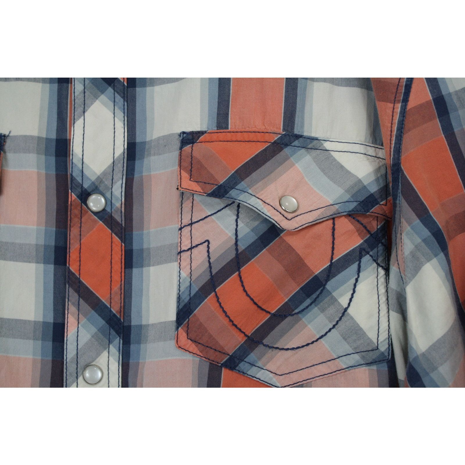 True Religion True Religion Western Snap Shirt Plaid XXL Pearl Snap Size US XL / EU 56 / 4 - 5 Thumbnail