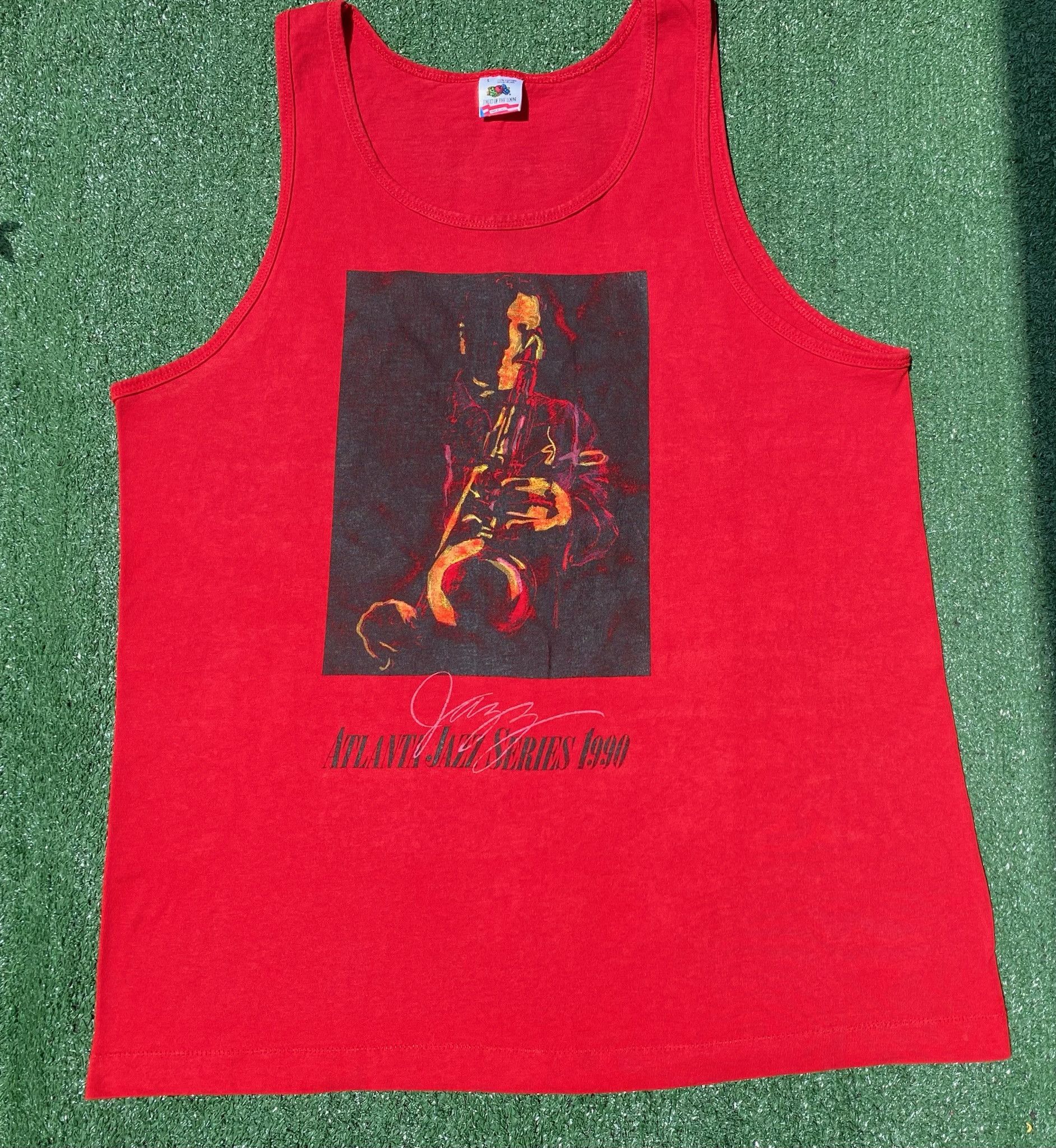 Fruit Of The Loom VTG 1990 Atlanta Jazz Series Single Stitch Tank Top Large Size US L / EU 52-54 / 3 - 1 Thumbnail
