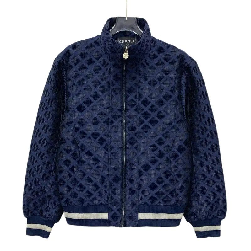 Chanel Chanel Women's Navy Polyester Jacket 0089 Size S / US 4 / IT 40 - 1 Thumbnail