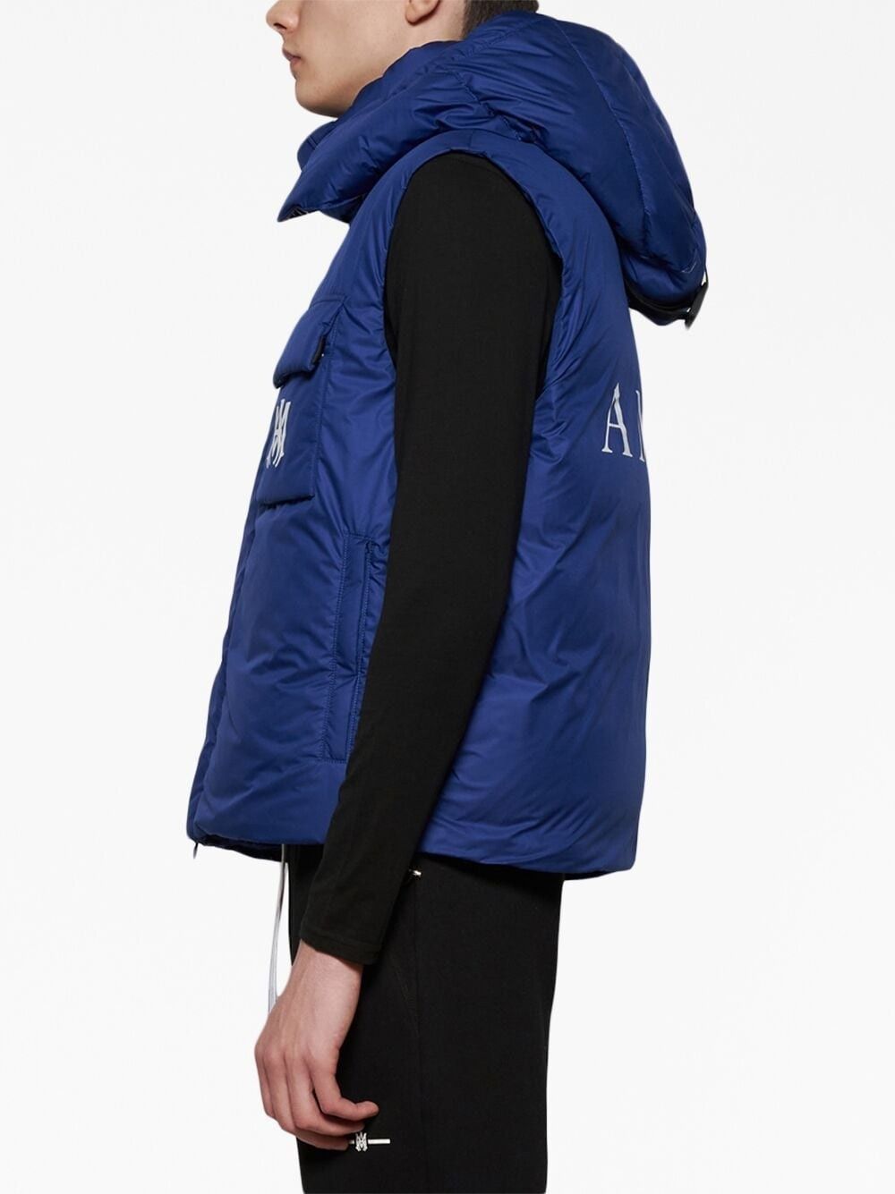 Amiri o1w1db11224 Logo-Embroidery Padded Gilet in Blue Size US L / EU 52-54 / 3 - 4 Thumbnail