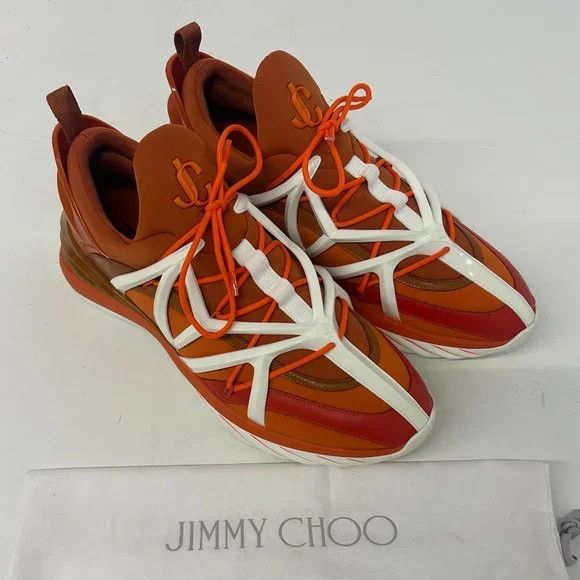 Jimmy Choo Jimmy Choo V Amber Orange Mix Low-Top Sneakers - EU43/US10 Size US 10 / EU 43 - 2 Thumbnail