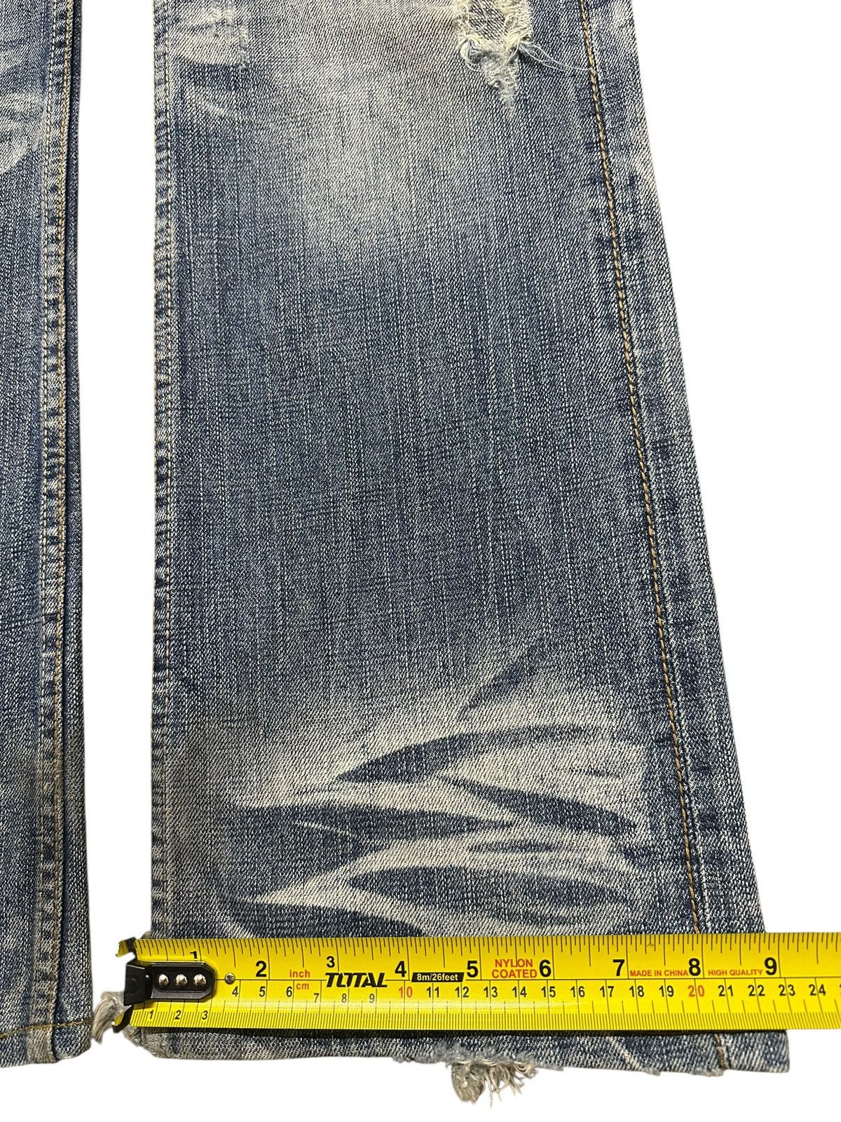 If Six Was Nine Vintage Japanese Selvedge Faded Wash Distress Baggy Jeans Size US 31 - 18 Thumbnail