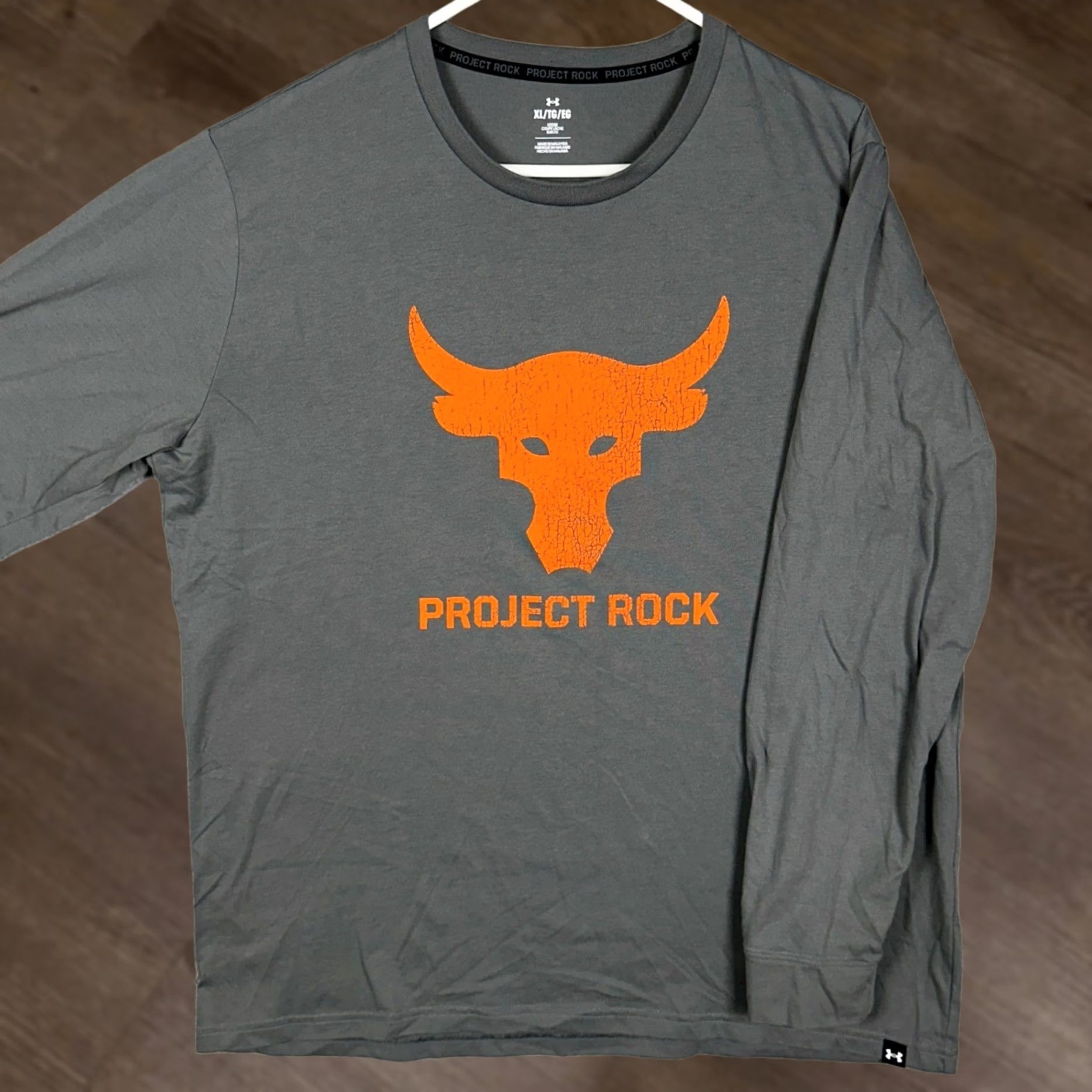 Under Armour Under Armour Project Rock T-Shirt Mens XL Gray Loose Fit Graphic Long Sleeve Tee Size US XL / EU 56 / 4 - 1 Thumbnail