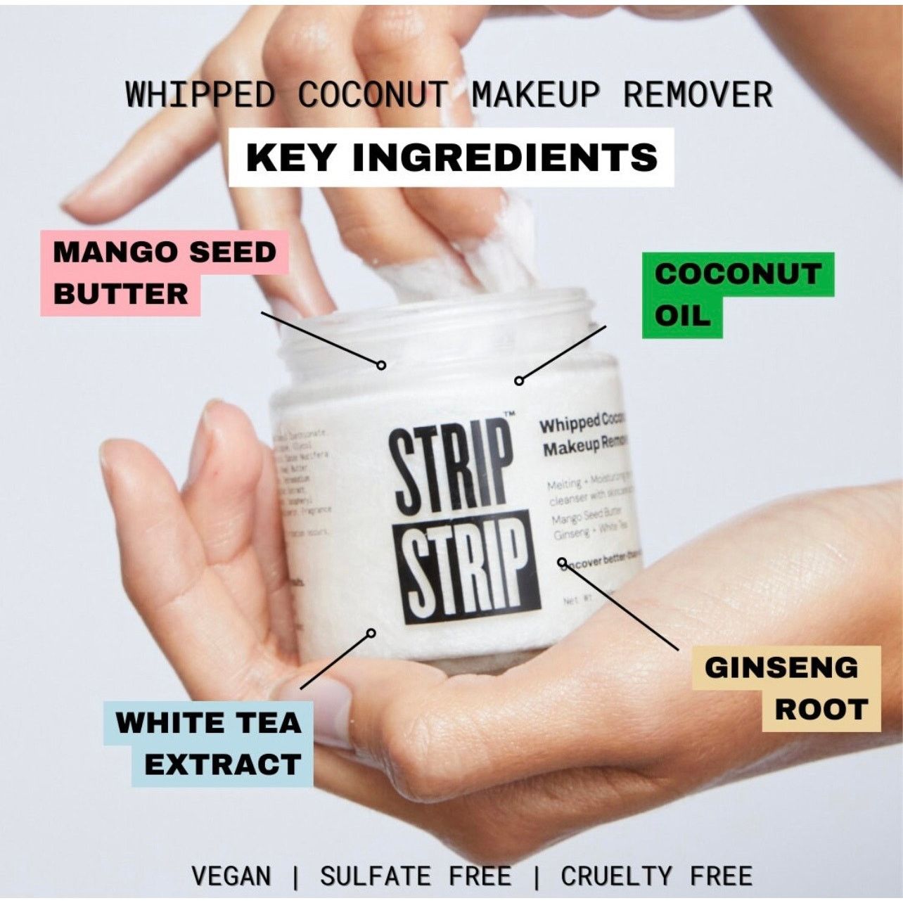 NBDN Nobrandedon Strip Whipped Coconut Makeup Remover | Full Size Size ONE SIZE - 8 Thumbnail