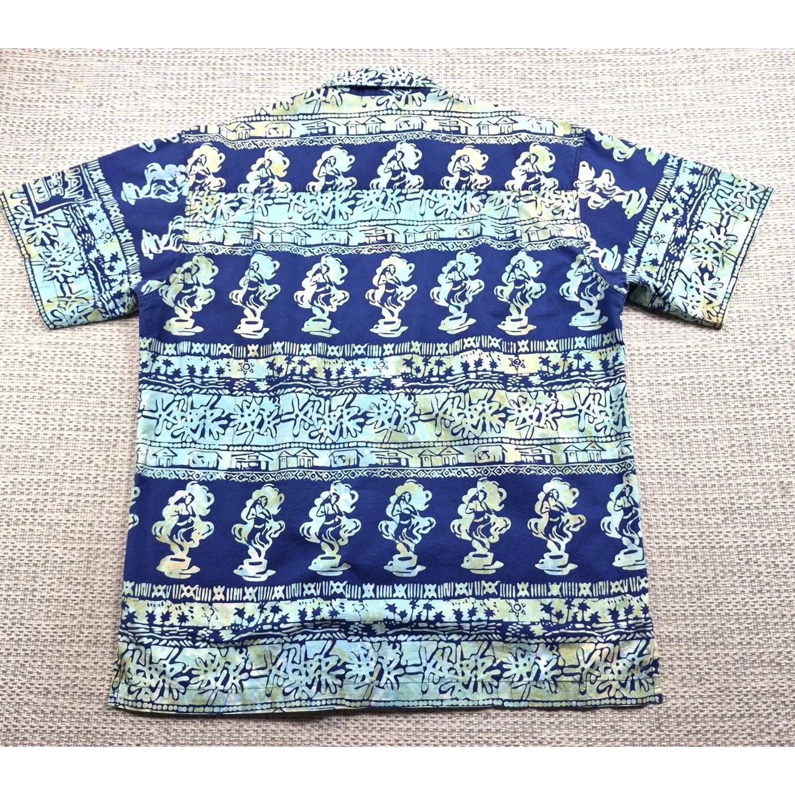 ALOHAS Rum Reggae Button Up Shirt Mens Medium Blue Hawaiian Aloha Short Sleeve Casual Shirt Size US M / EU 48-50 / 2 - 5 Thumbnail