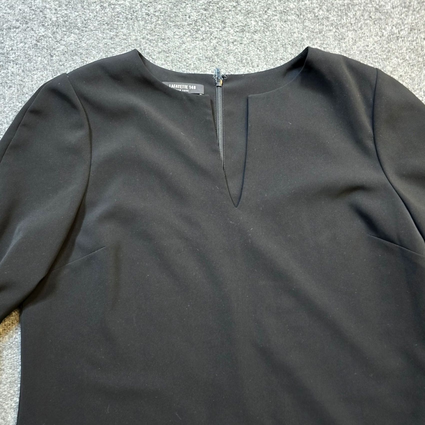Bell Lafayette 148 New York Dress Womens XL Black Bell Sleeve Shift Sheath Minimalist Career Size XL / US 12-14 / IT 48-50 - 2 Thumbnail