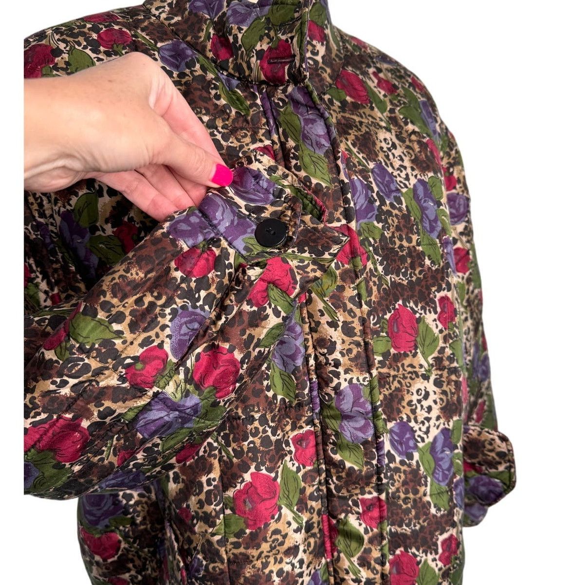 Vintage Vintage 100% silk rose floral animal print bomber jacket M Size M / US 6-8 / IT 42-44 - 3 Thumbnail