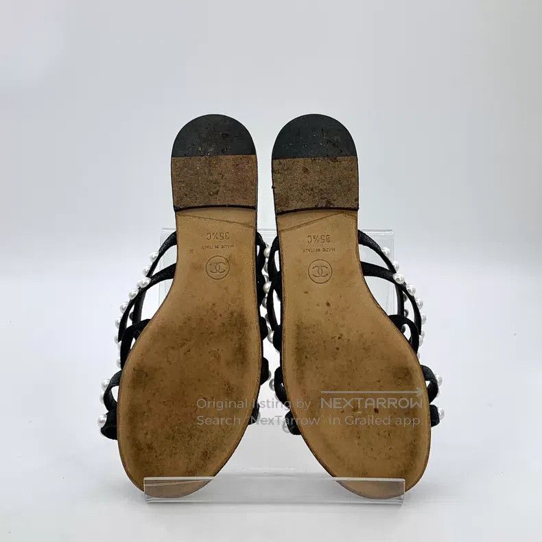 Chanel Chanel Black pearl double C decoration casual flat one-wor Size US 5 / IT 35 - 5 Thumbnail