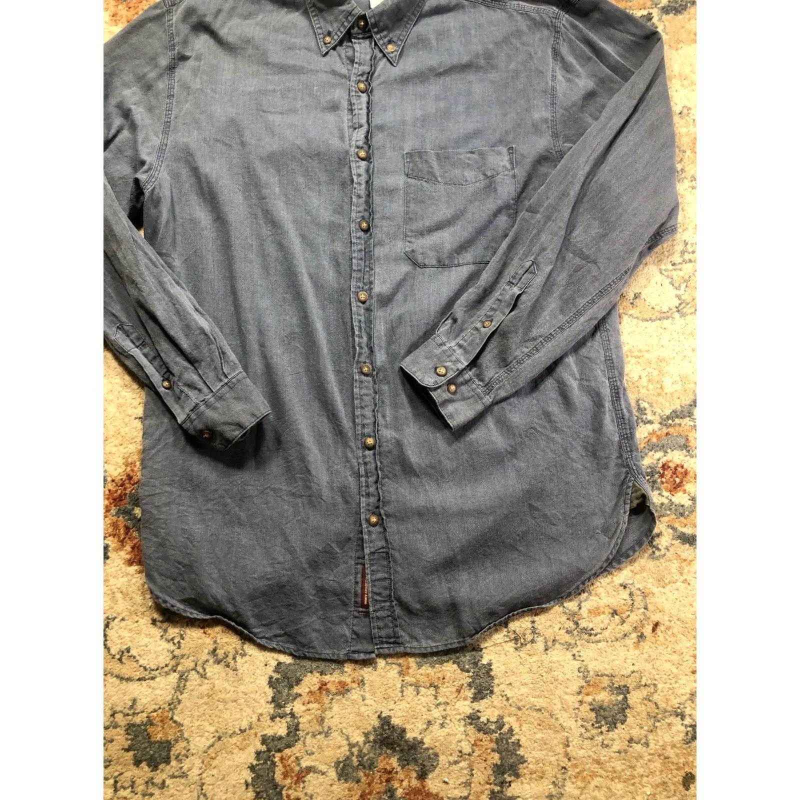 The Territory Ahead The Territory Ahead Shirt Mens LT Tall Blue Chambray Long Sleeve Button Down Size US L / EU 52-54 / 3 - 5 Thumbnail