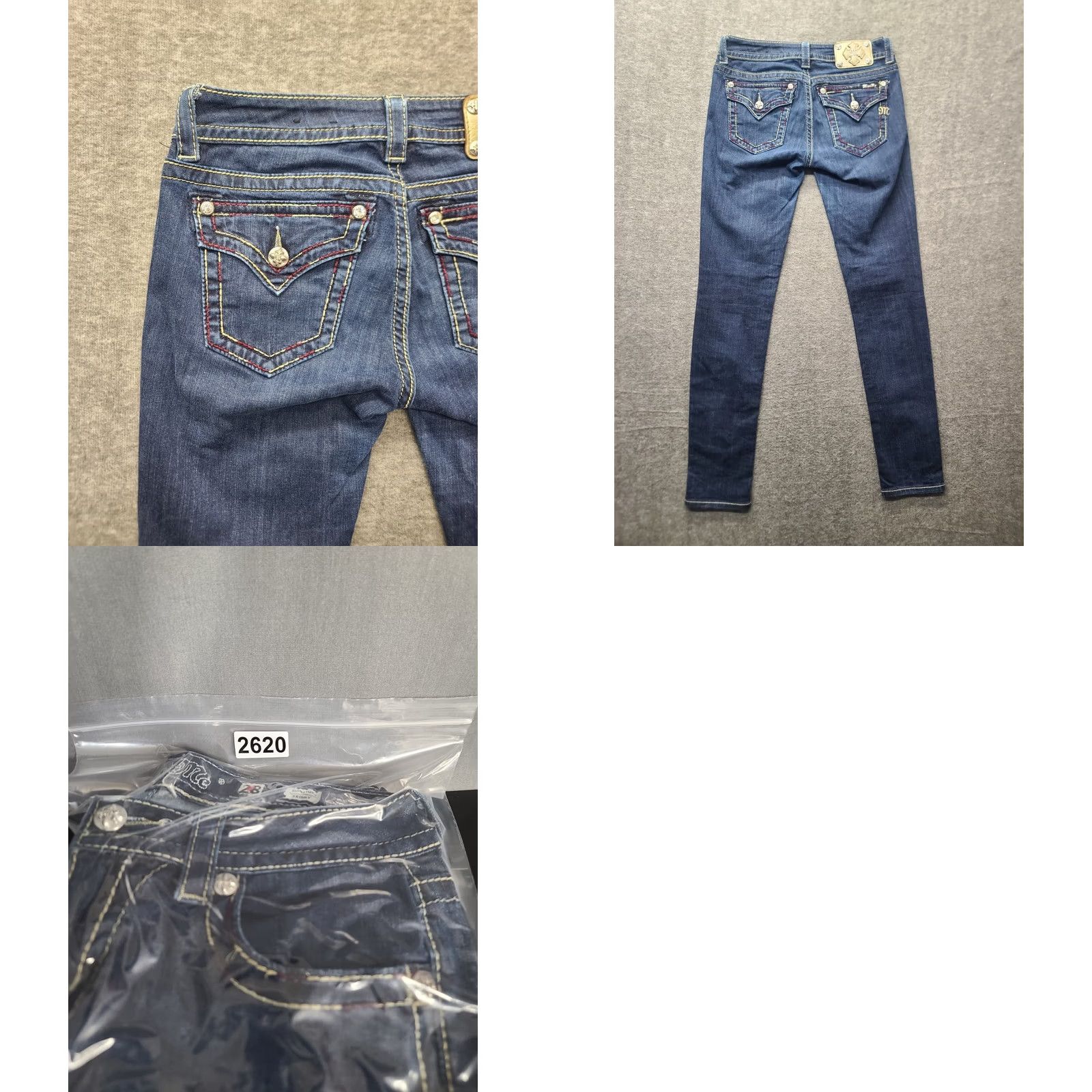 Miss Me Miss Me Jeans Womens 28x31 Skinny Low Rise Distressed Blue Denim 5-Pocket Y2K Country Rodeo Size 28" / US 6 / IT 42 - 9 Thumbnail