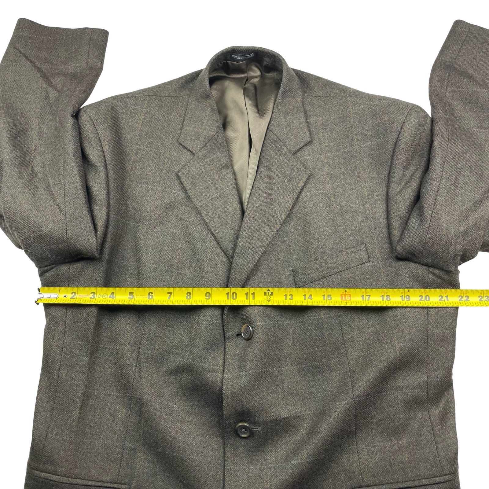Stafford Stafford Men's Wool/Cashmere 3-Button Blazer Brown/Green/Blu Size 44R - 9 Thumbnail