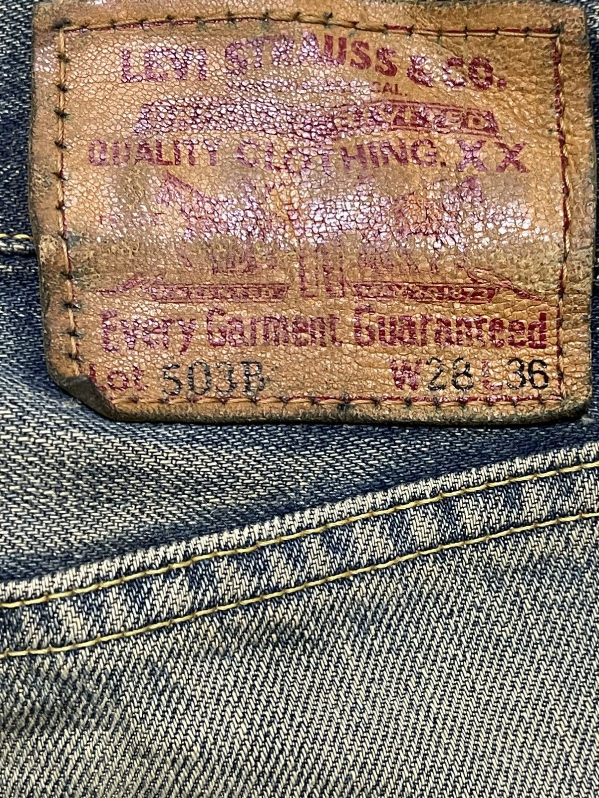 Levi's Vintage 80s Levis 503B Selvedge E Mud Wash Distressed Loose Size US 28 / EU 44 - 12 Thumbnail