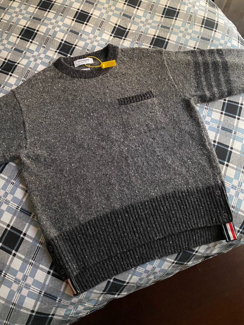 Thom Browne Thom browne Classic four-bar round-neck pullover sweater 25 Size US M / EU 48-50 / 2 - 1 Thumbnail