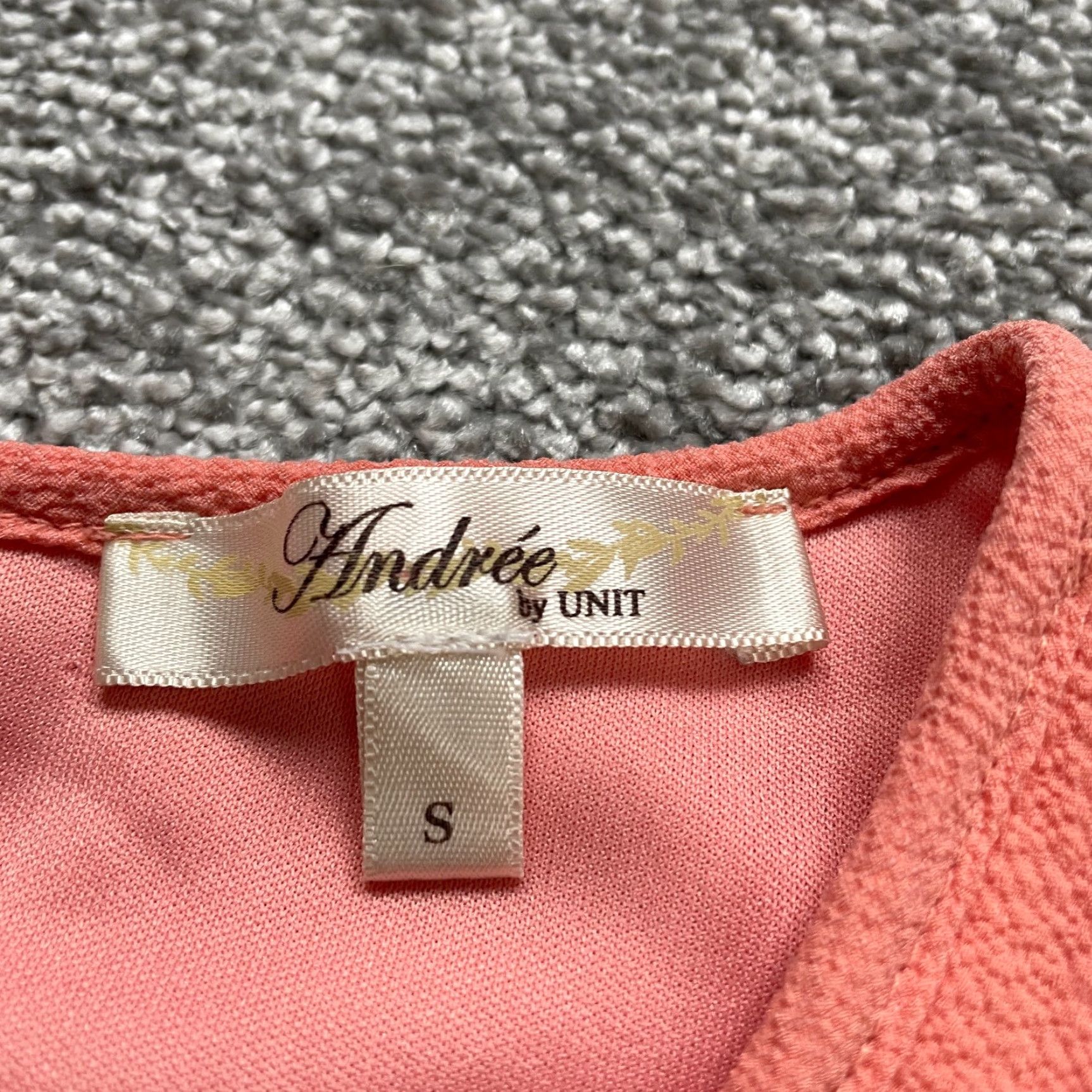 Vintage Andree By Unit Dress Womens Small Pink Shift Midi Ruffle Short Sleeve Round Neck Size 28" / US 6 / IT 42 - 5 Thumbnail