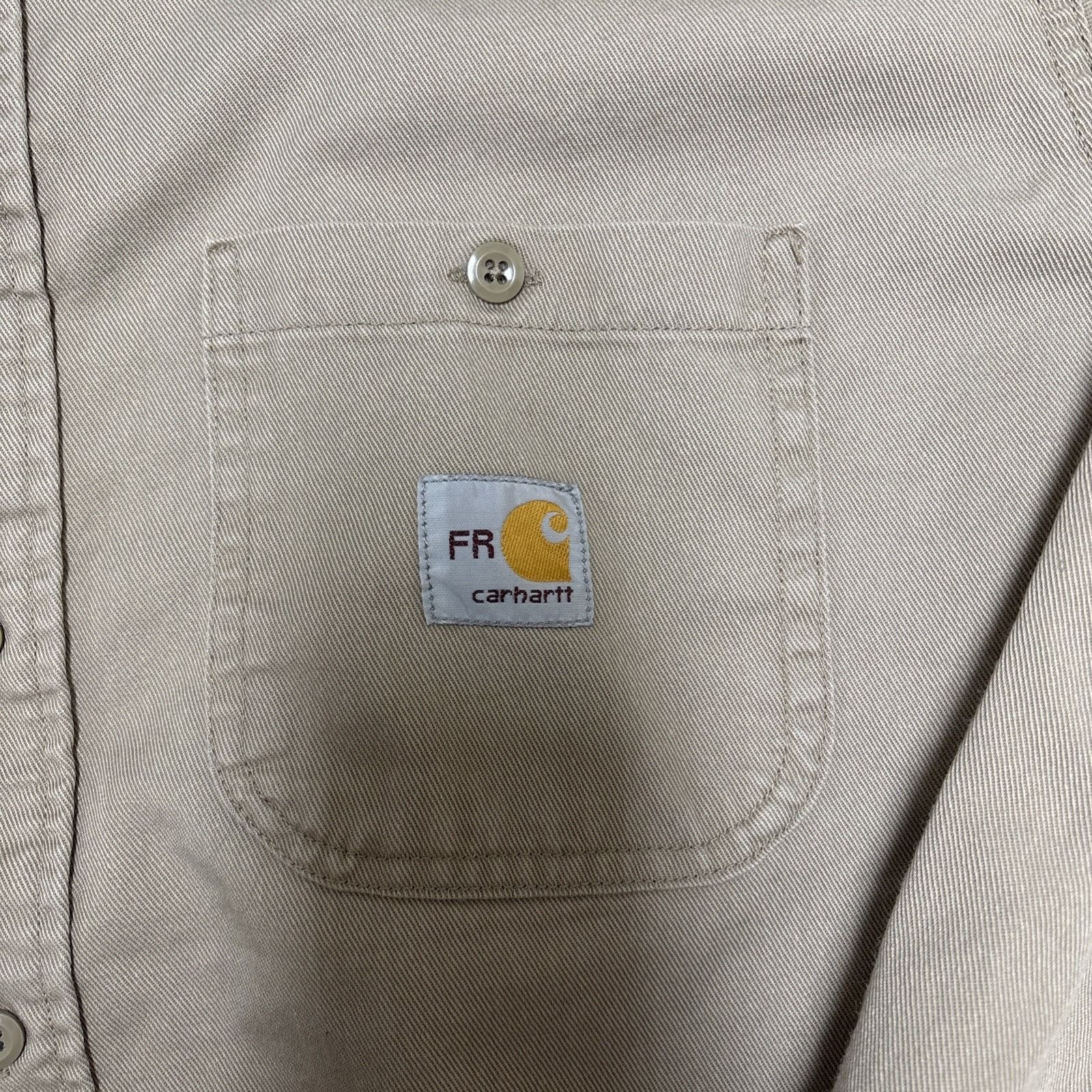 Carhartt Carhartt FR Shirt Mens 2XL Tan Flame Resistant Work Long Sle Size US XXL / EU 58 / 5 - 8 Thumbnail