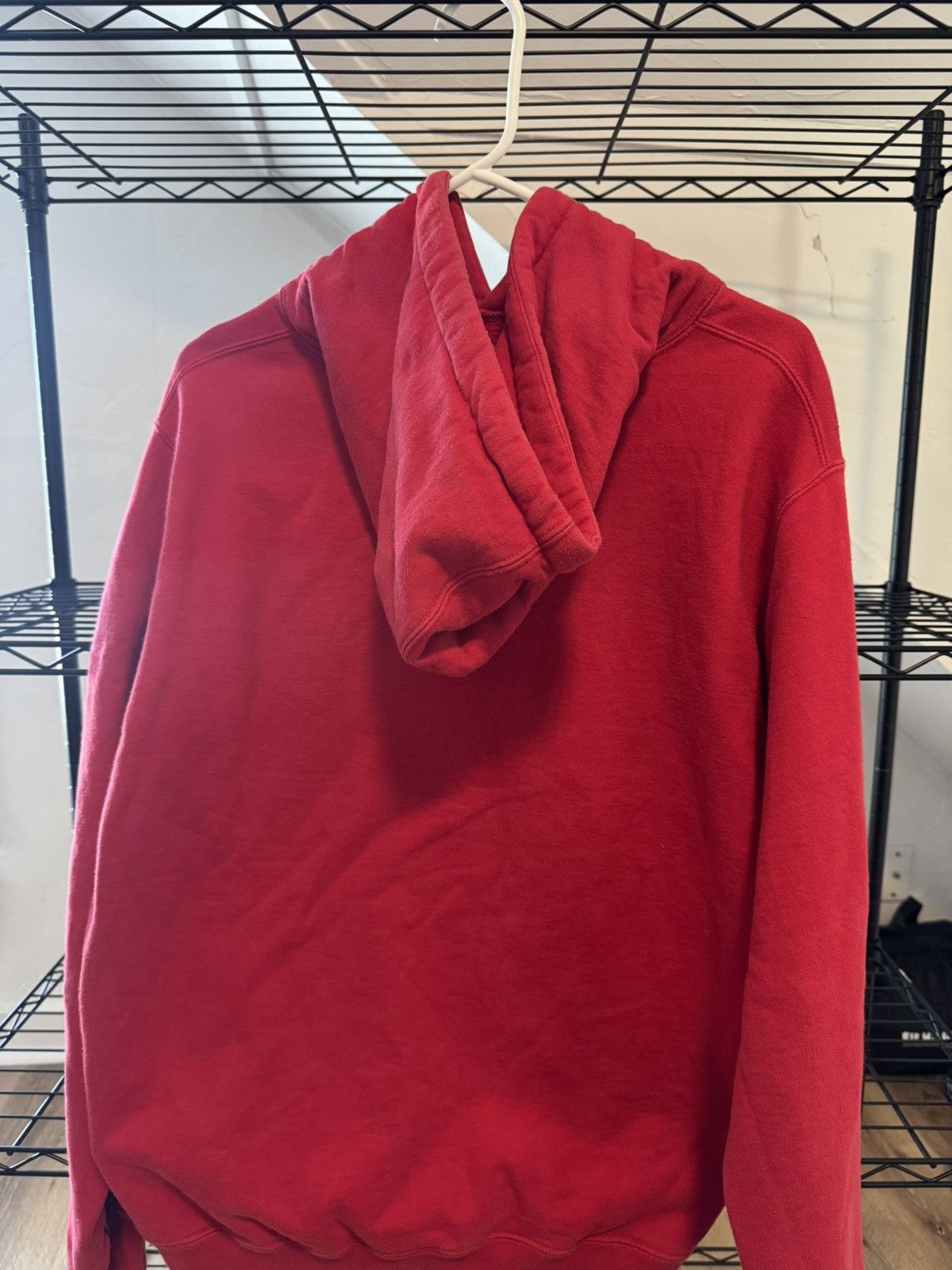 Supreme Supreme Text Rib Hooded Sweatshirt Red Size US M / EU 48-50 / 2 - 2 Thumbnail