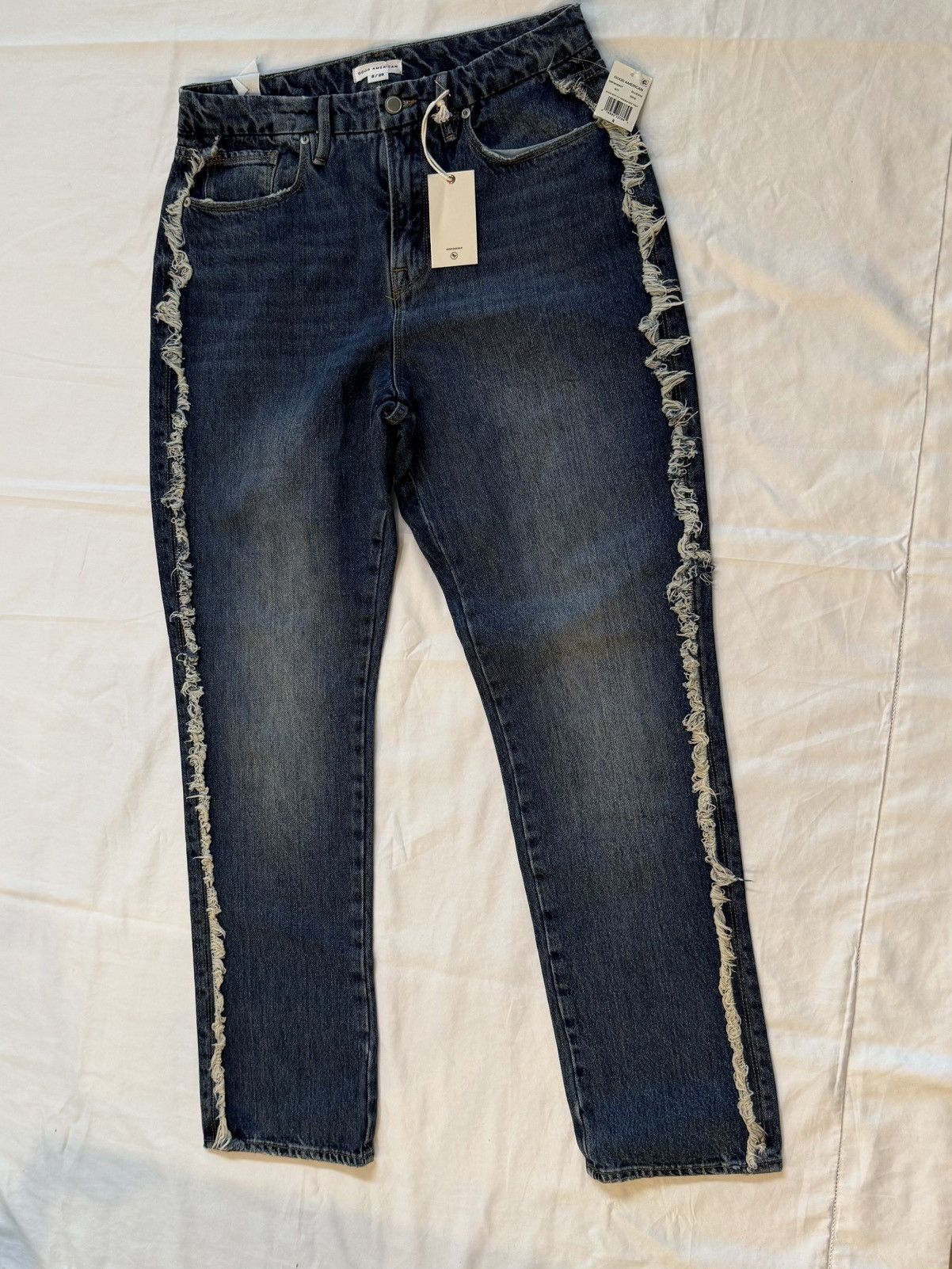 Good American Good Boy Jeans Dark wash, high-rise straight