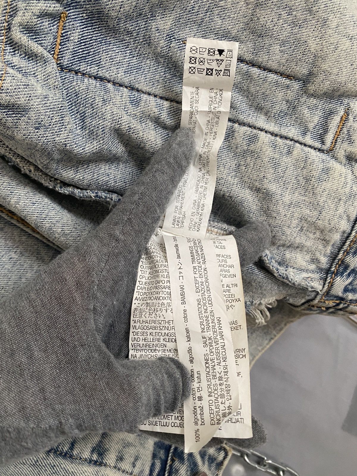 Bershka Vintage Distressed Trash Berska Denim Jacket like Amiri Size US M / EU 48-50 / 2 - 15 Thumbnail