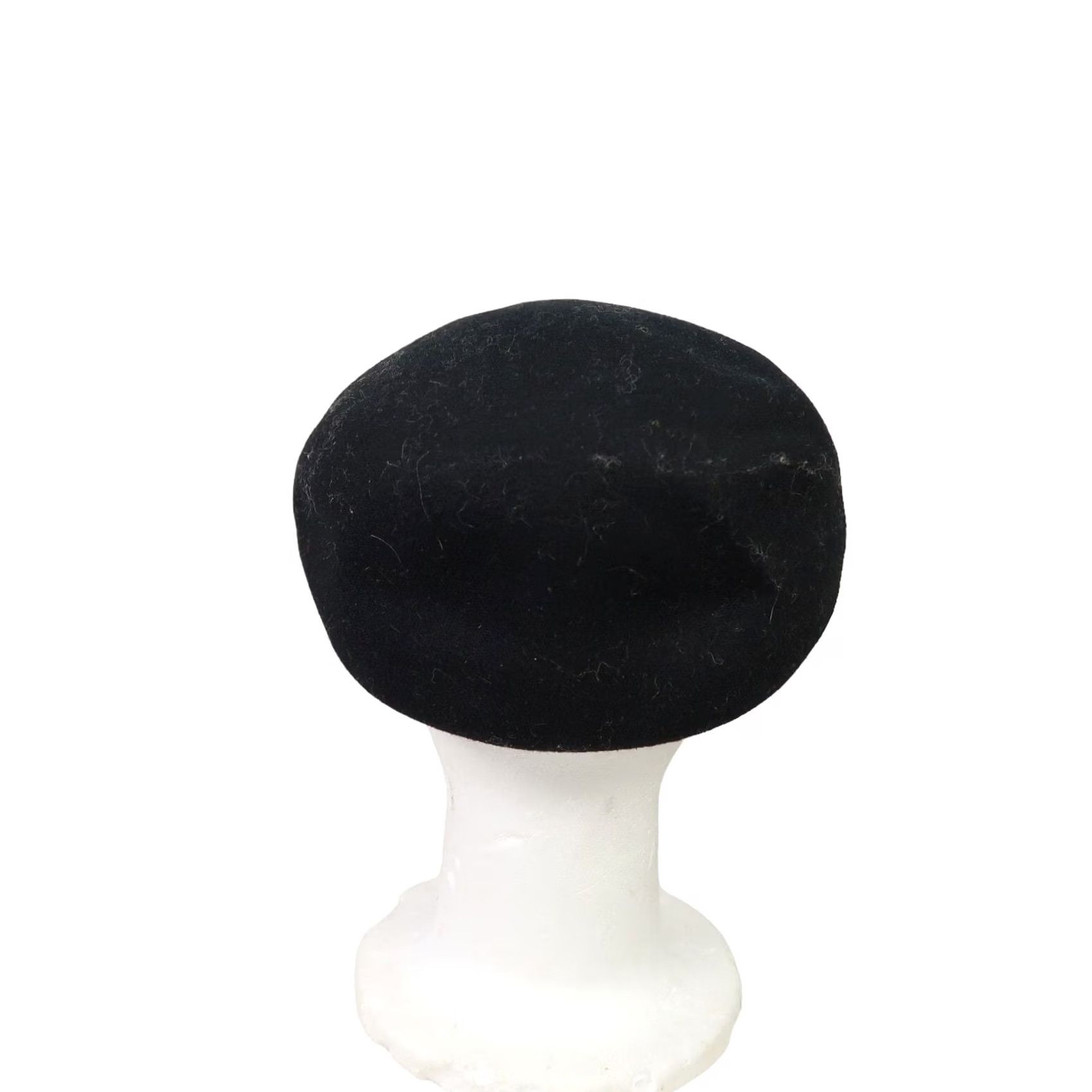 FELT Men Black Felt Wool Flat Cap Cabby Hat M Wool Mens Fall Winter Casual Size ONE SIZE - 4 Thumbnail