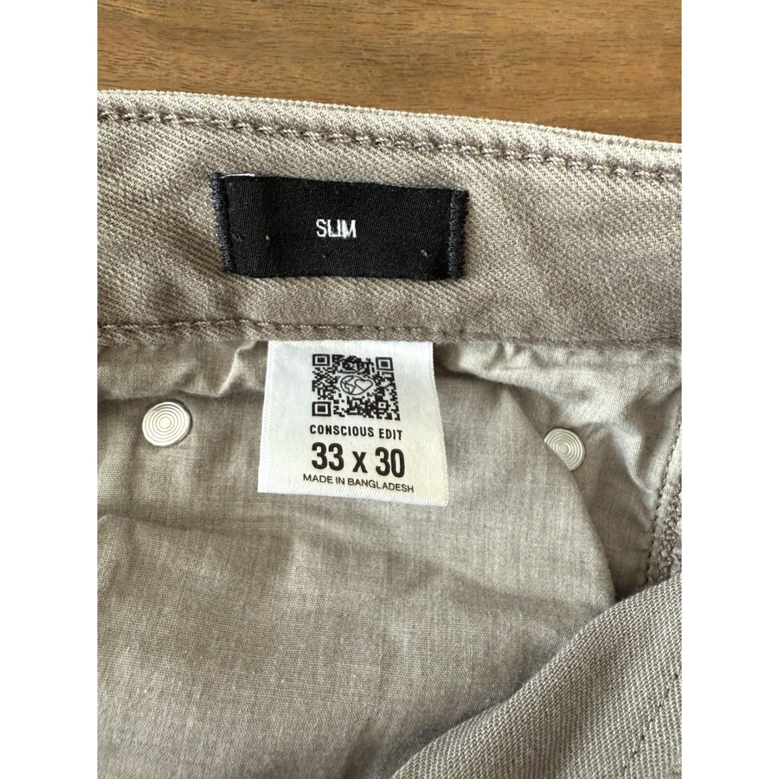Express VINTAGE Express Jeans Mens Jeans Slim Straight Tan 36x28 33x30 5-Pocket Denim Cotton Blend Street City Logo Size US 33 - 4 Thumbnail