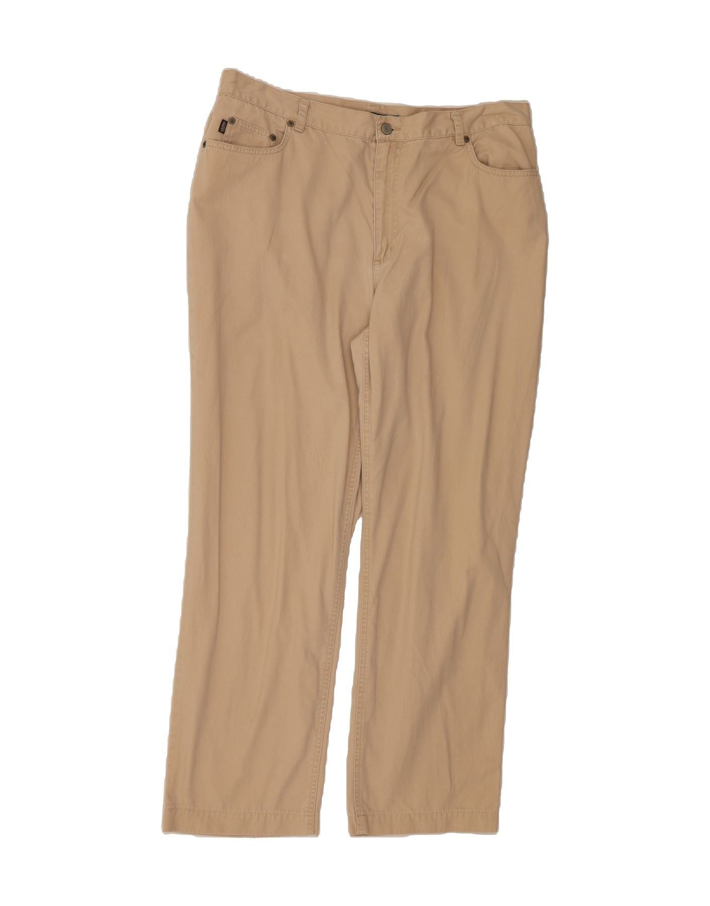 Ralph Lauren Womens High Waist Casual Trousers US 16 2XL W34 L29 Beige Size 34" / US 12 / IT 48 - 1 Thumbnail