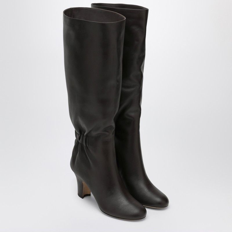 Salvatore Ferragamo Ferragamo Ruched Boots In Dark Brown Leather Size US 6.5 / IT 36.5 - 1 Thumbnail