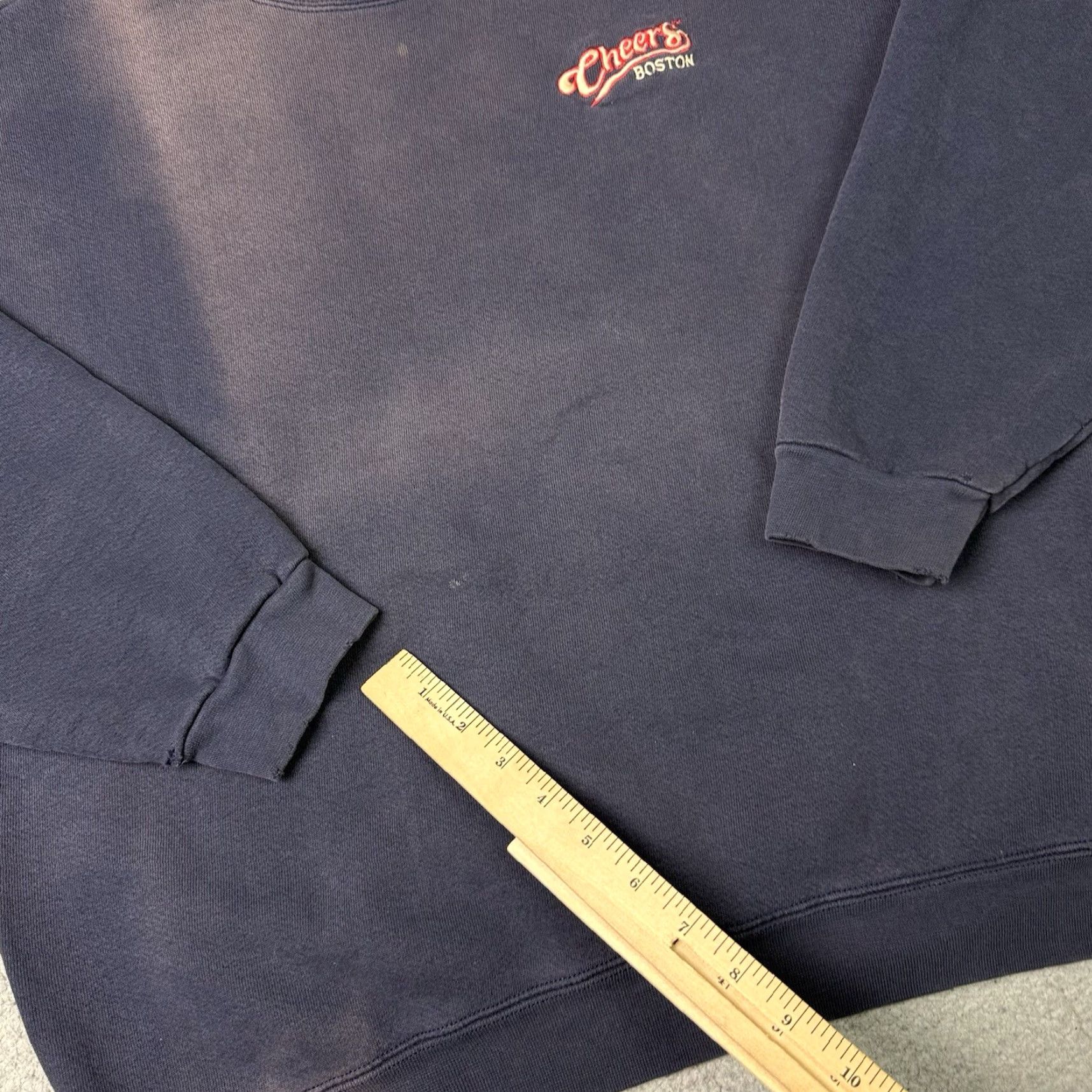 Lee VINTAGE Lee Boston Sweatshirt Mens L Blue 90s USA Heavyweight Ultraweight Fleece Pullover Crew Neck Size US L / EU 52-54 / 3 - 7 Thumbnail
