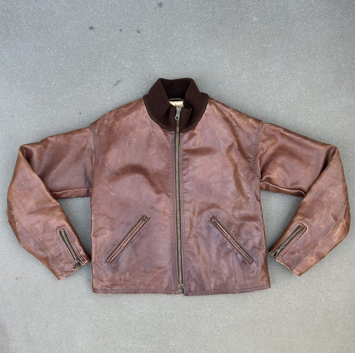 Emporio Armani Emporio Armani 80s Leather military jacket navy tanker Size US M / EU 48-50 / 2 - 1 Thumbnail