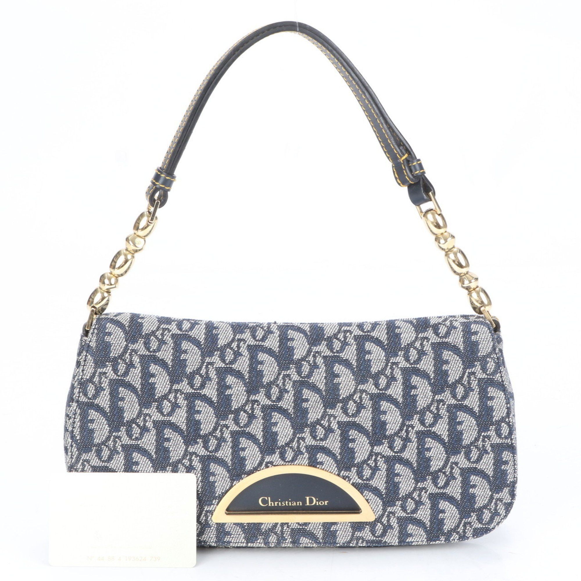 Christian Dior Trotter Marispearl Leather Shoulder Bag For Women in Blue