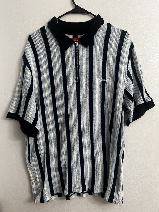 Supreme Supreme Open Knit Stripe Zip Polo | Grailed