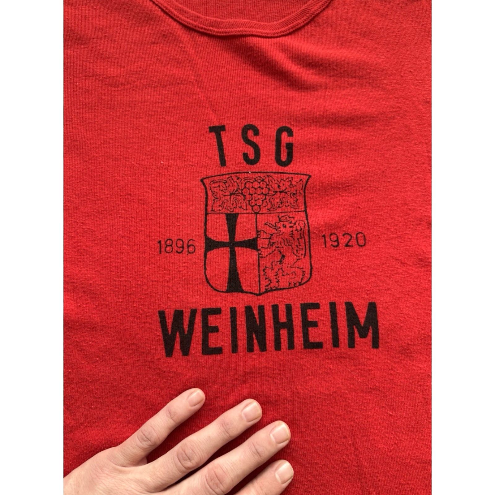 Fruit Of The Loom VINTAGE Fruit of the Loom T-Shirt Shirt Mens 70s Germany Soccer Red Logo 70s Sports Futbol Size L Size US L / EU 52-54 / 3 - 2 Thumbnail