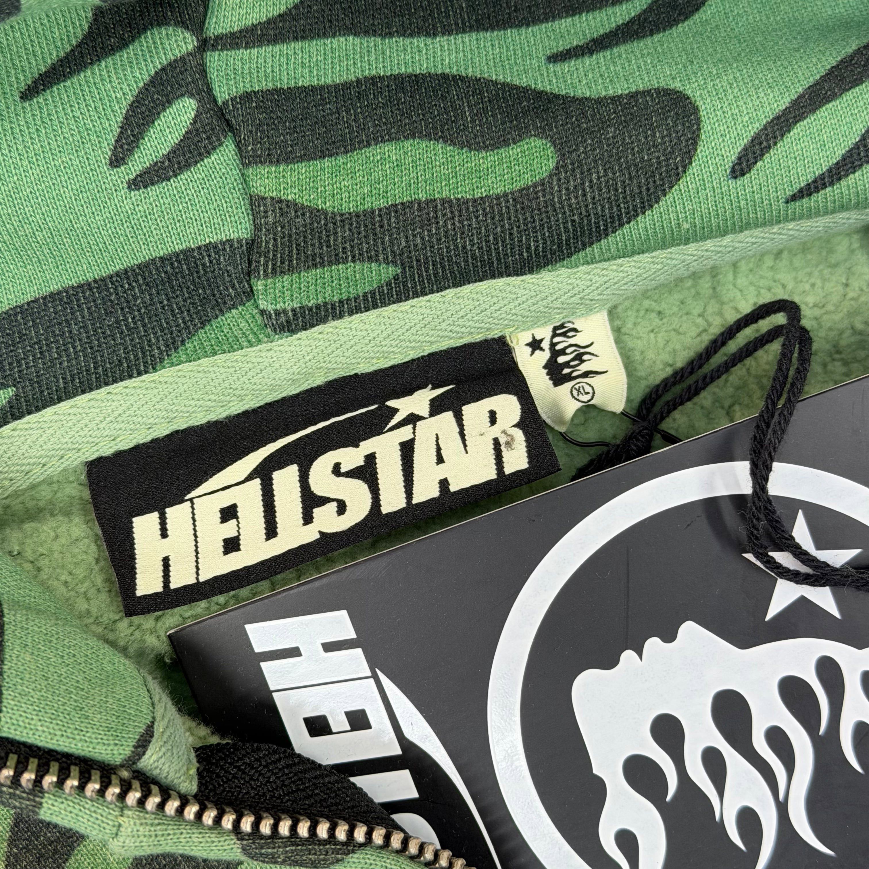 HELLSTAR Hellstar Cheetah Full Zip Hoodie Green XL Size US XL / EU 56 / 4 - 3 Thumbnail