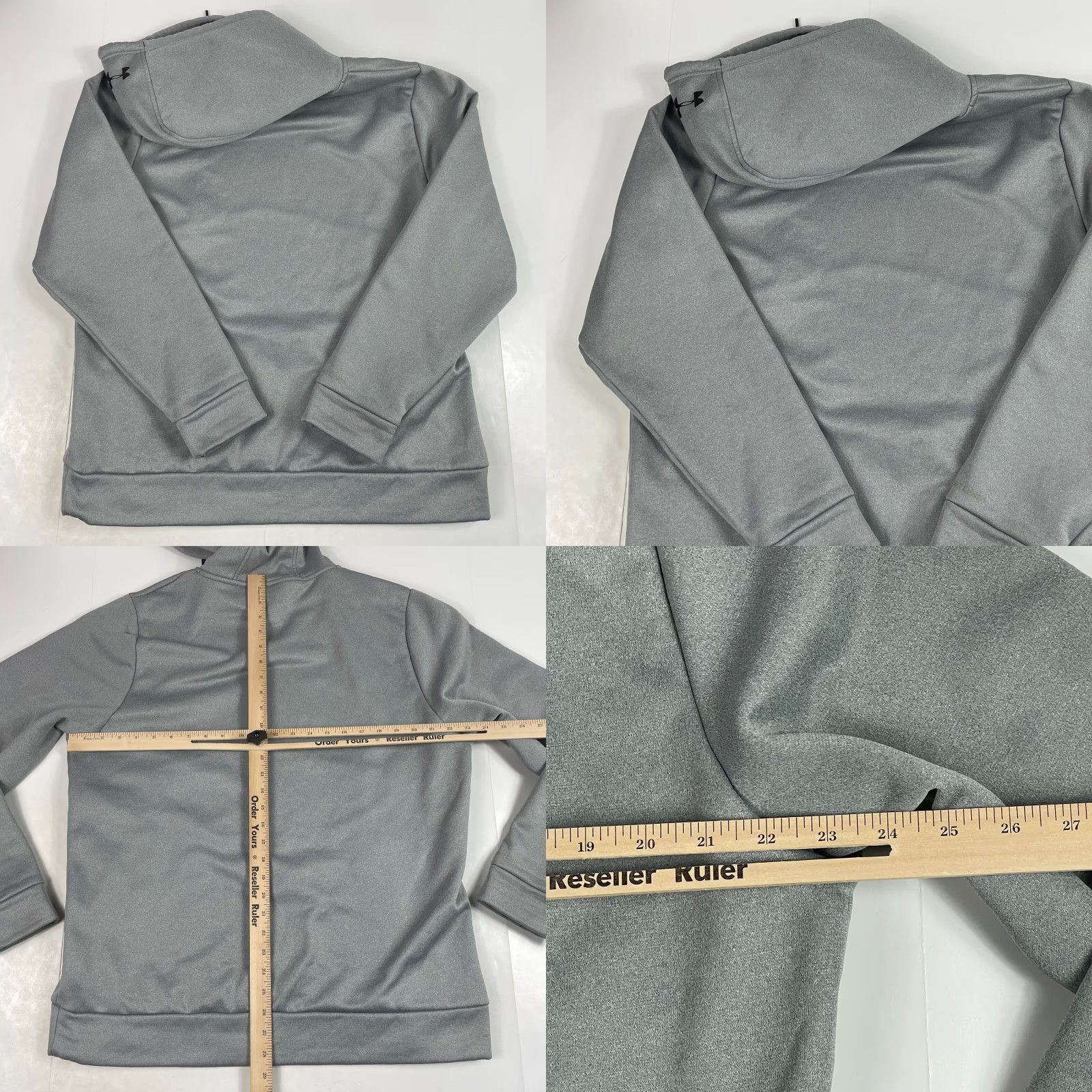 Under Armour Under Armour Hoodie Mens Large Gray ColdGear Fleece Lined Long Sleeve Gym Hiking Pullover Logo Pocket Size US L / EU 52-54 / 3 - 8 Thumbnail