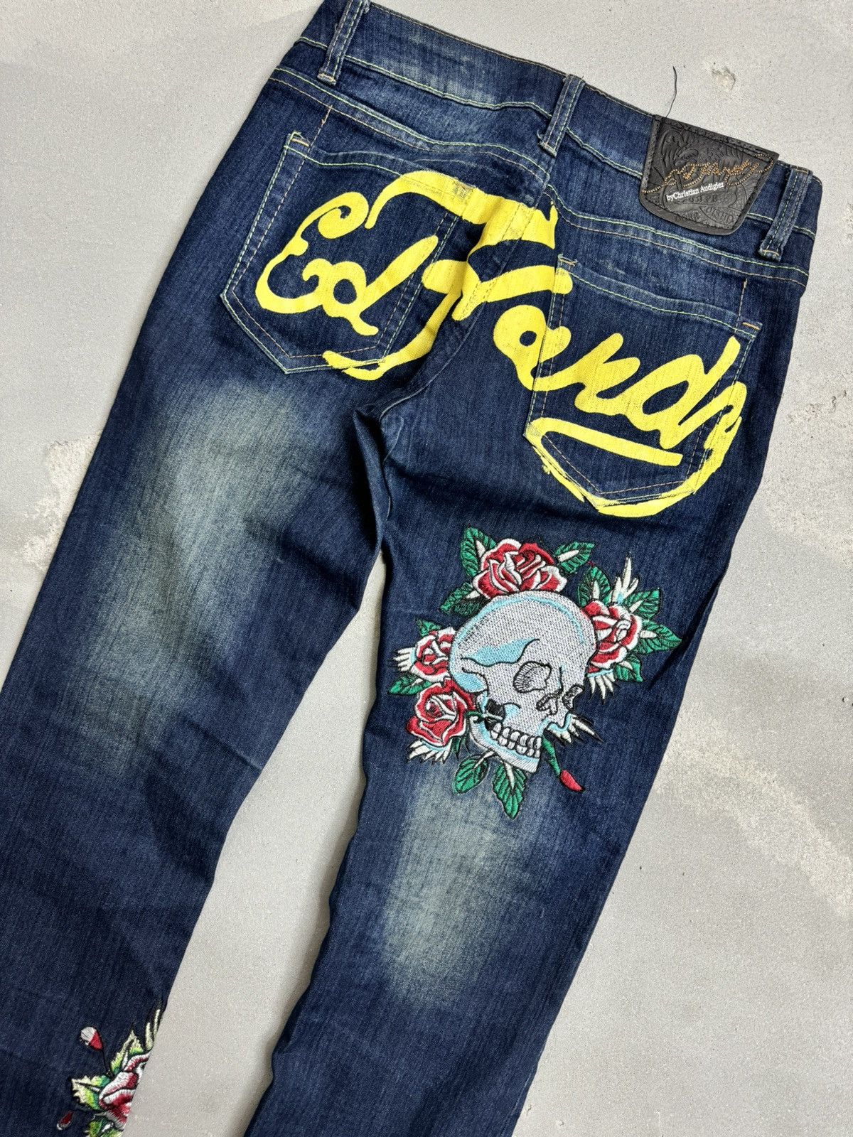 Ed Hardy Vintage Ed Hardy Jeans Skull Tattoo Embroidered Logo Size 27" / US 4 / IT 40 - 4 Thumbnail