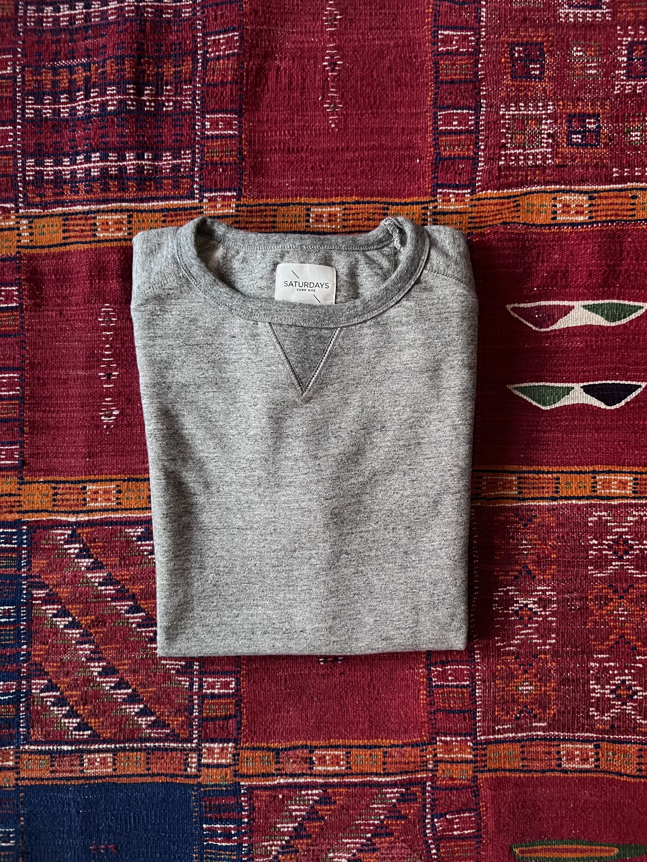 Saturdays NYC Saturdays Surf NYC Heather Grey Short Sleeve Sweatshirt Size US L / EU 52-54 / 3 - 6 Thumbnail