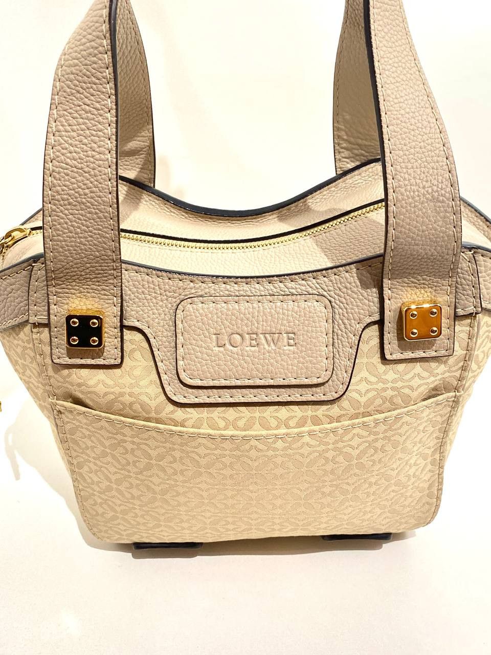 Loewe Loewe Anagram Logo Kite Leather Cloth Shoulder Hand Tote Bag Size ONE SIZE - 5 Thumbnail