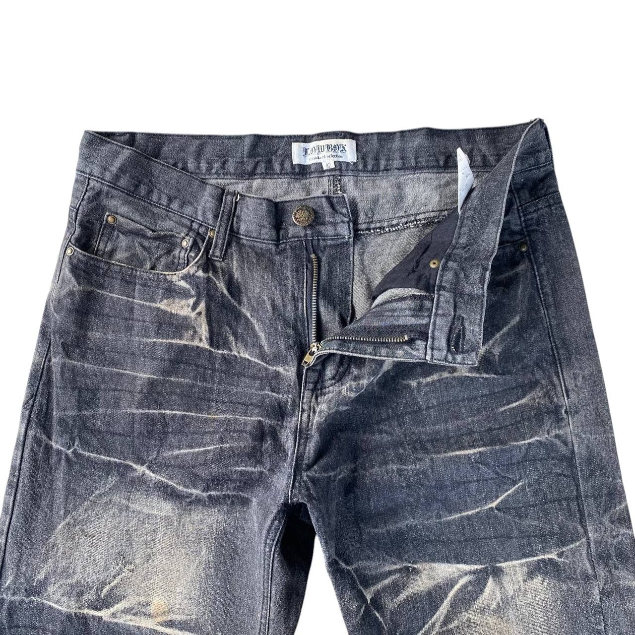 LOWBOX Archival LOWBOX Distressed Mud-Wash Denim Faded Black Grunge Size US 32 / EU 48 - 5 Thumbnail