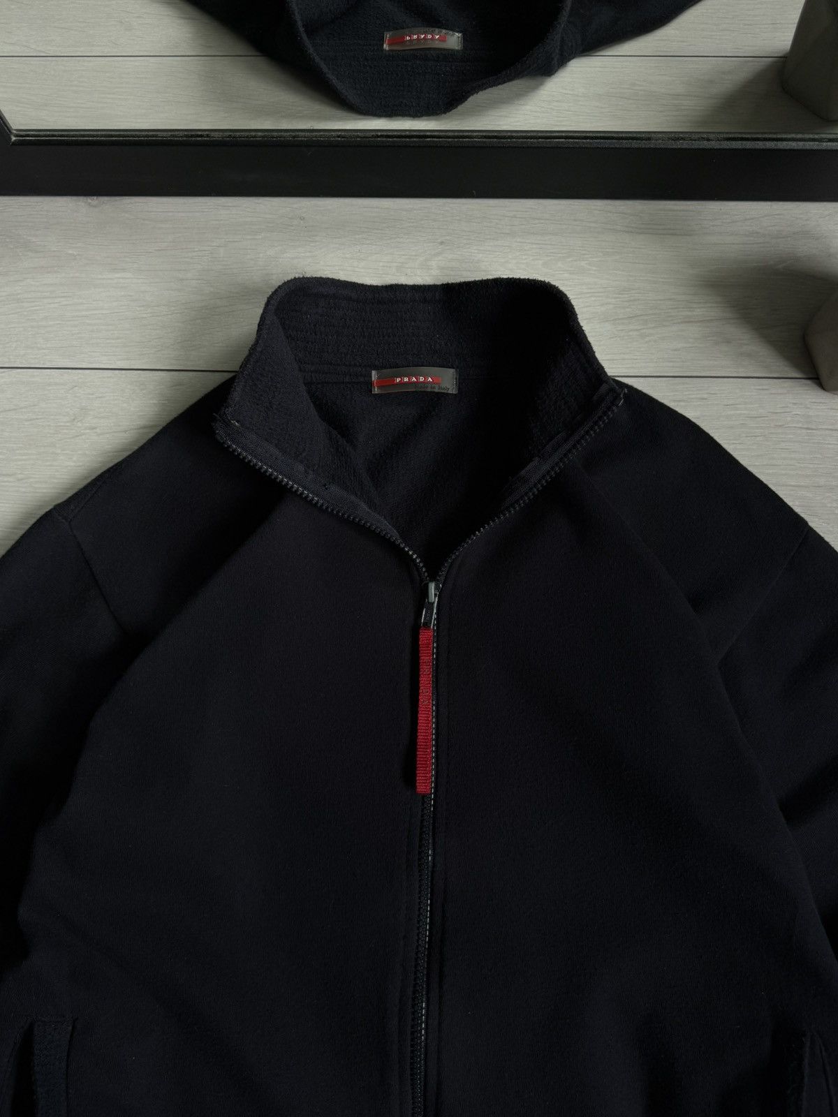 Prada Vintage Navy Prada Red Tab Zip Jacket Size US M / EU 48-50 / 2 - 4 Thumbnail