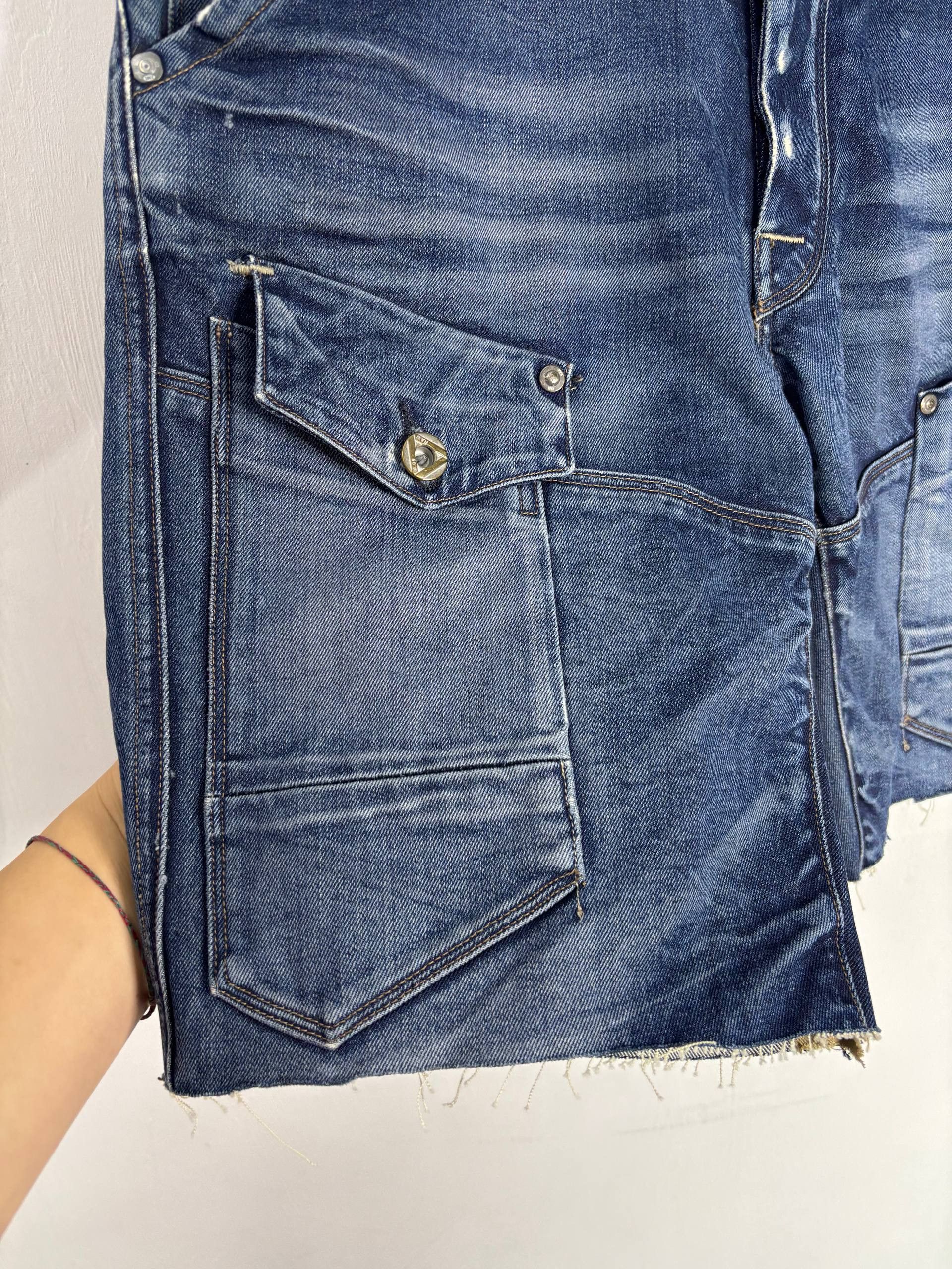 G-Star G-Star Raw Biker Cropped Y2K Bermuda Denim Shorts Size US 31 - 4 Thumbnail