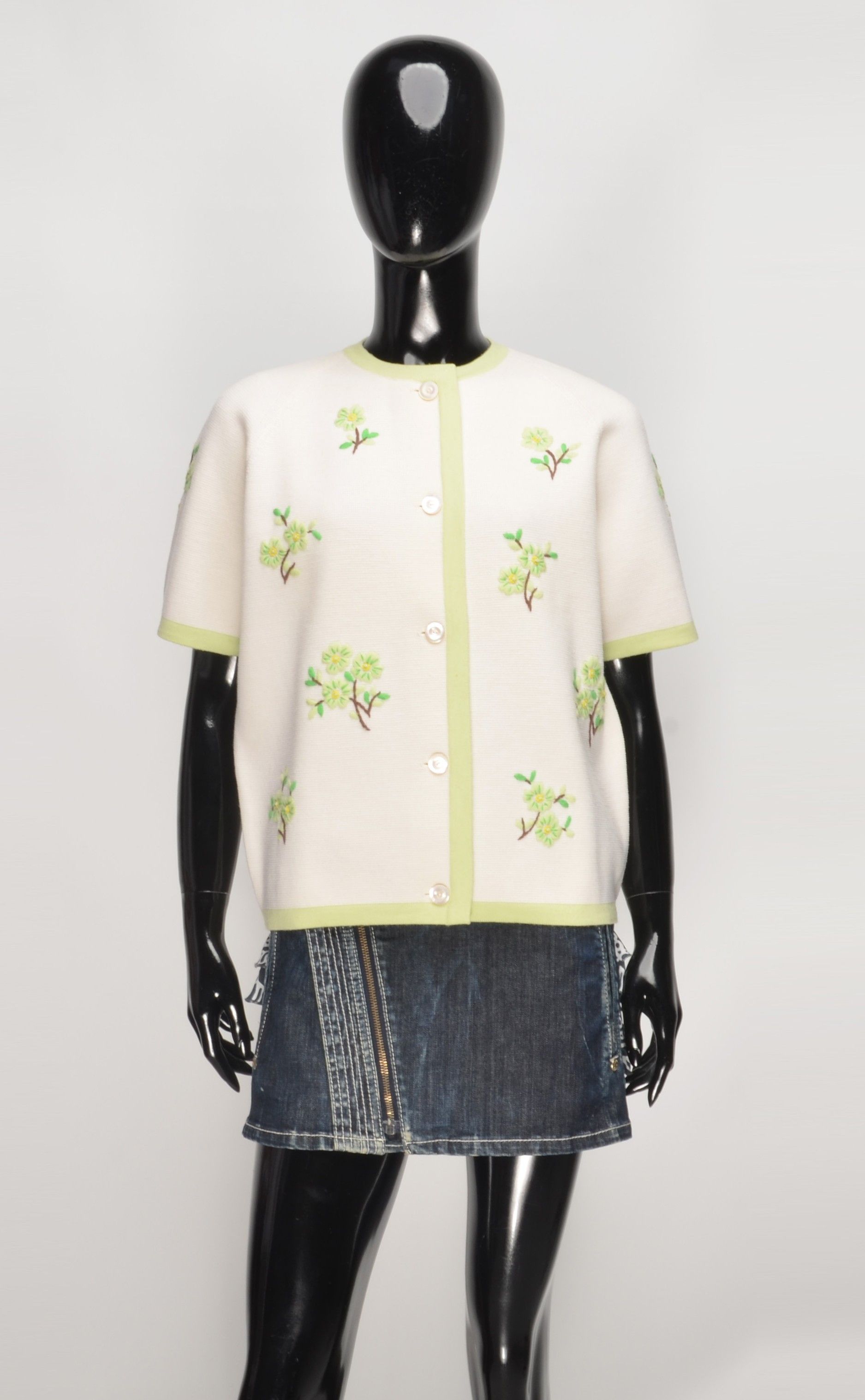 Harrods Vintage 80's Mirsa Harrods Wool Floral Embroidered Cardigan Size M / US 6-8 / IT 42-44 - 1 Thumbnail
